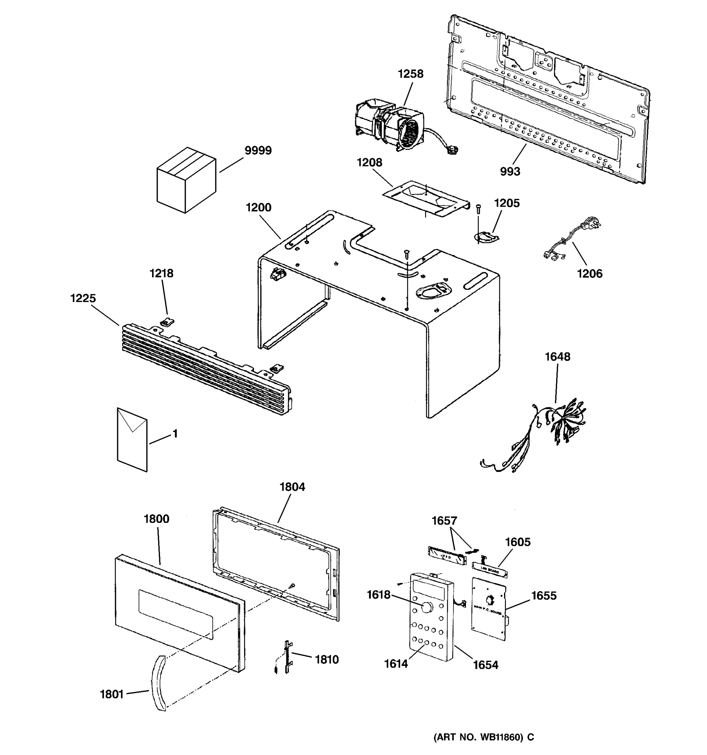 DOOR, CONTROLS, GRIL & CASE