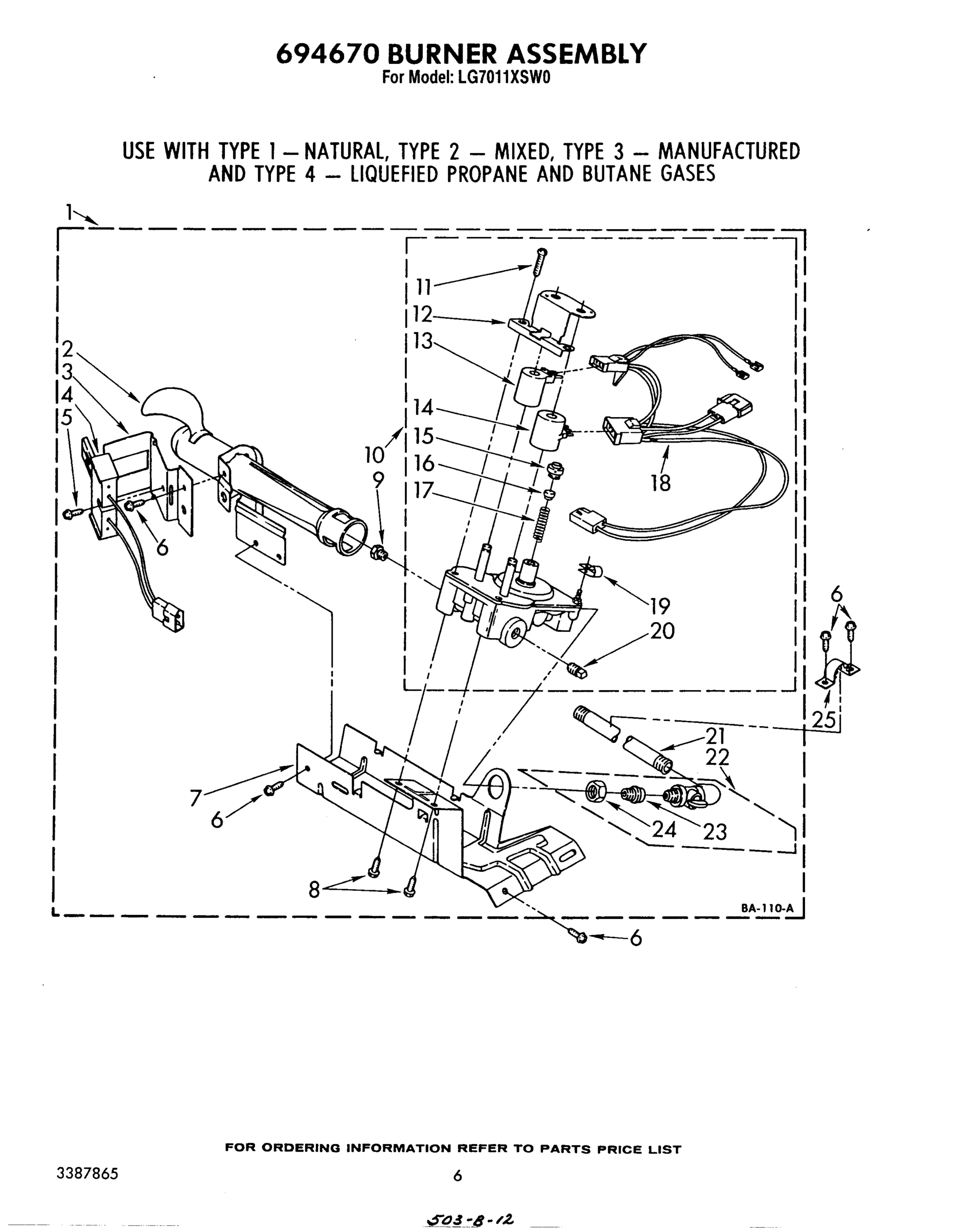 04 - 694670 BURNER ASSEMBLY