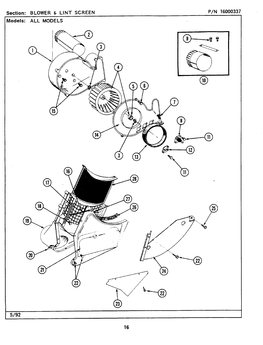 03 - BLOWER & LINT SCREEN