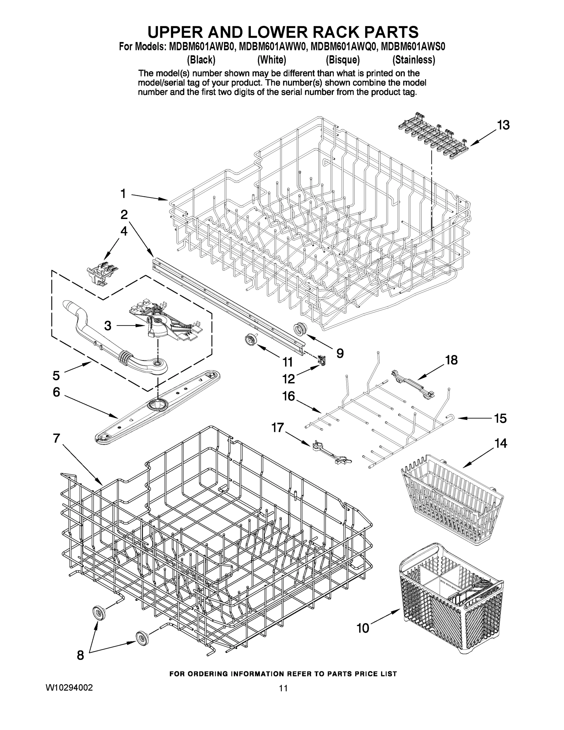 09 - UPPER AND LOWER RACK PARTS
