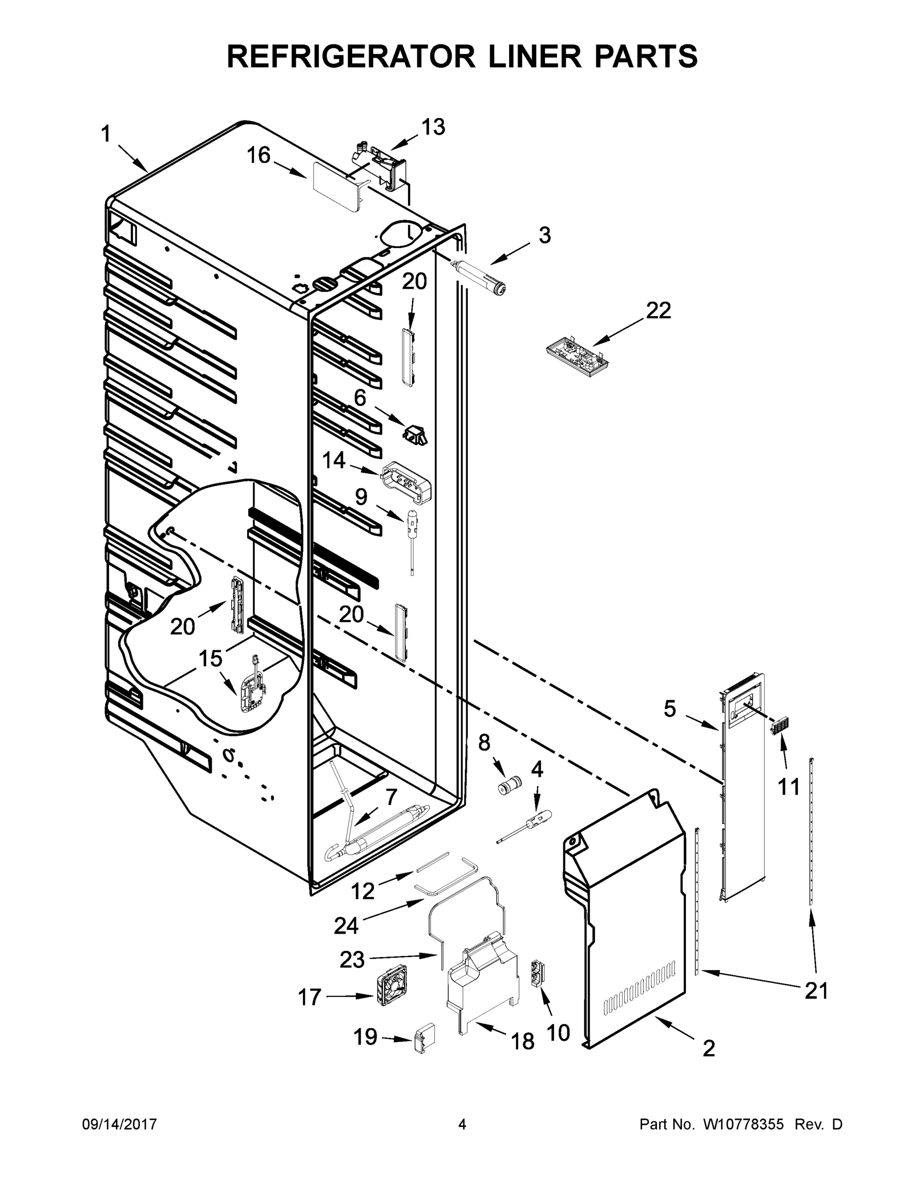 03 - REFRIGERATOR LINER PARTS