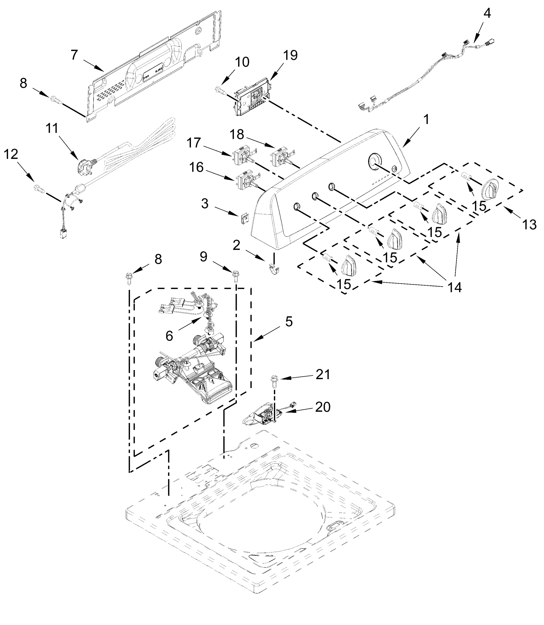 CONTROLS AND WATER INLET PARTS