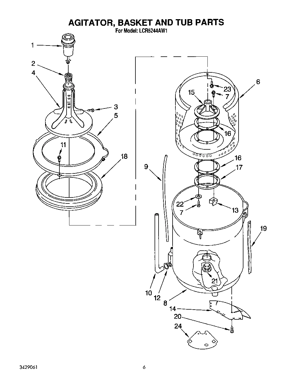 04 - AGITATOR, BASKET AND TUB