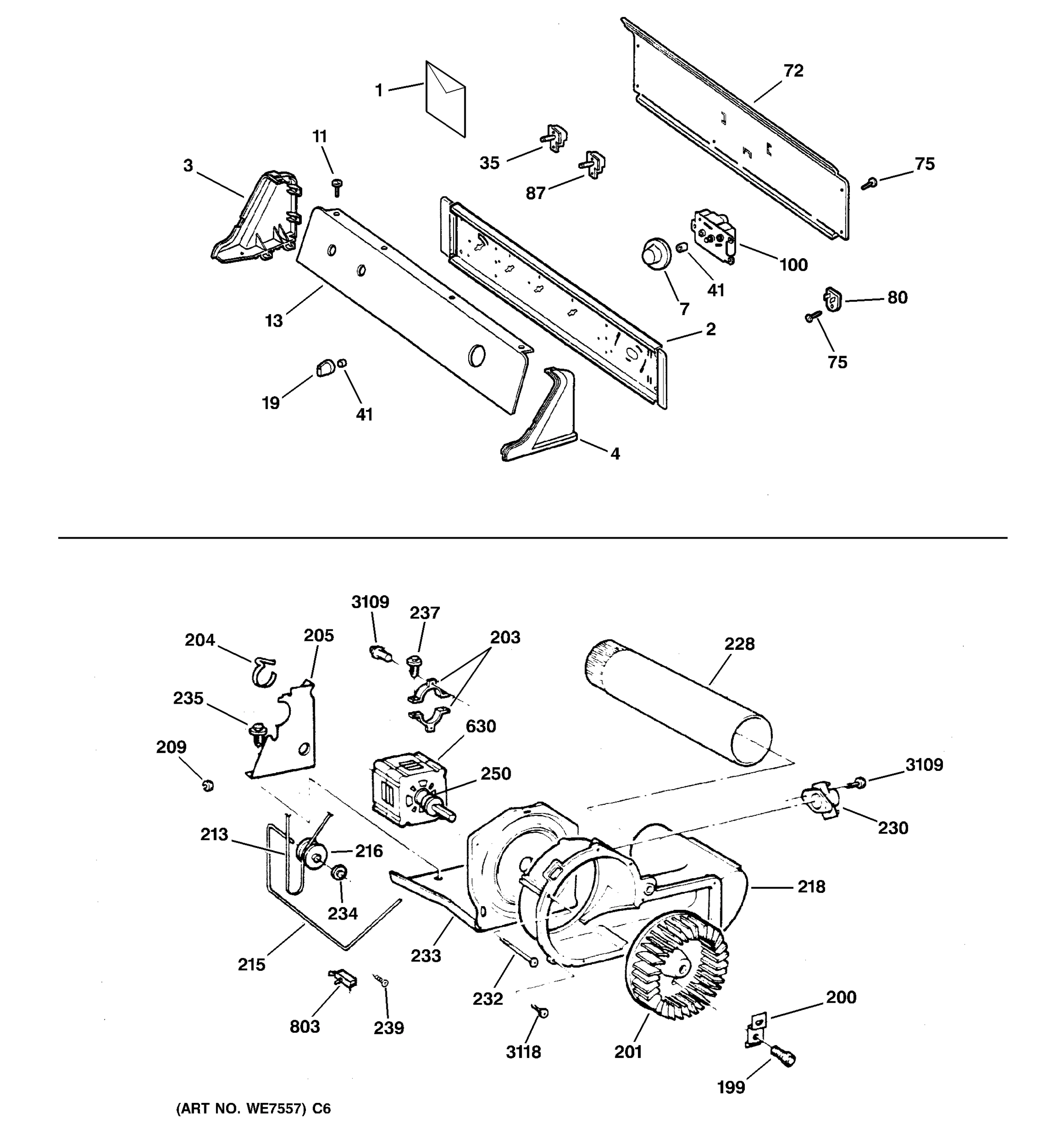 BACKSPLASH, BLOWER & DRIVE ASSEMBLY