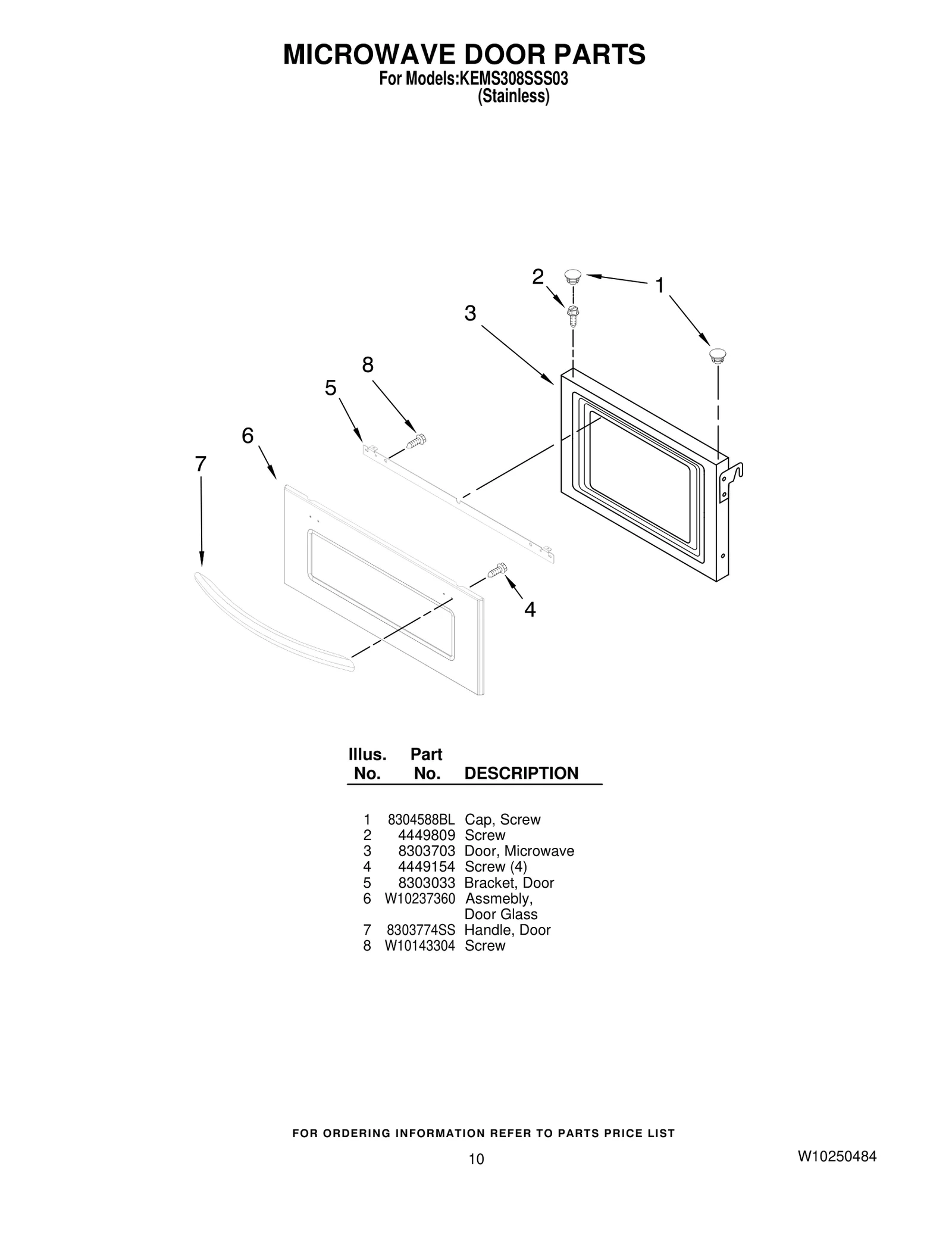 MICROWAVE DOOR PARTS