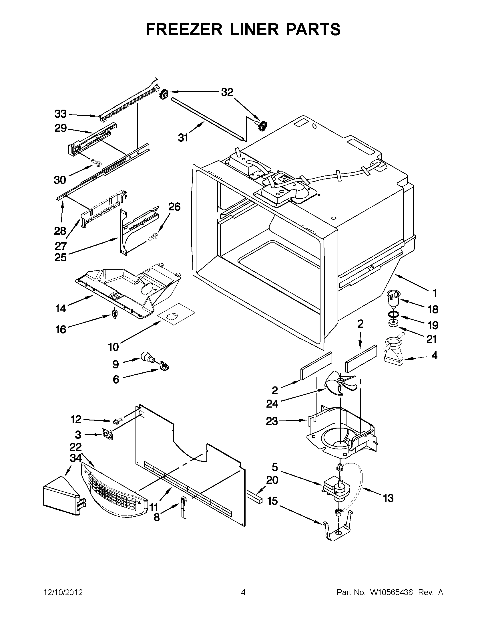 02 - FREEZER LINER PARTS