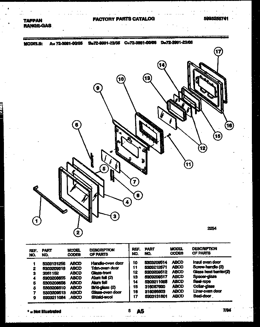 05 - LOWER OVEN DOOR PARTS