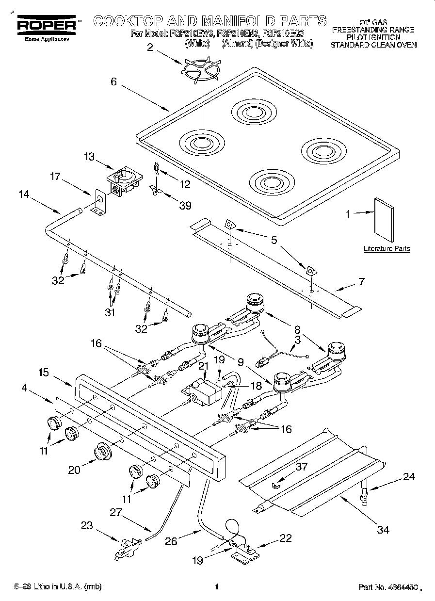 01 - COOKTOP AND MANIFOLD, LITERATURE