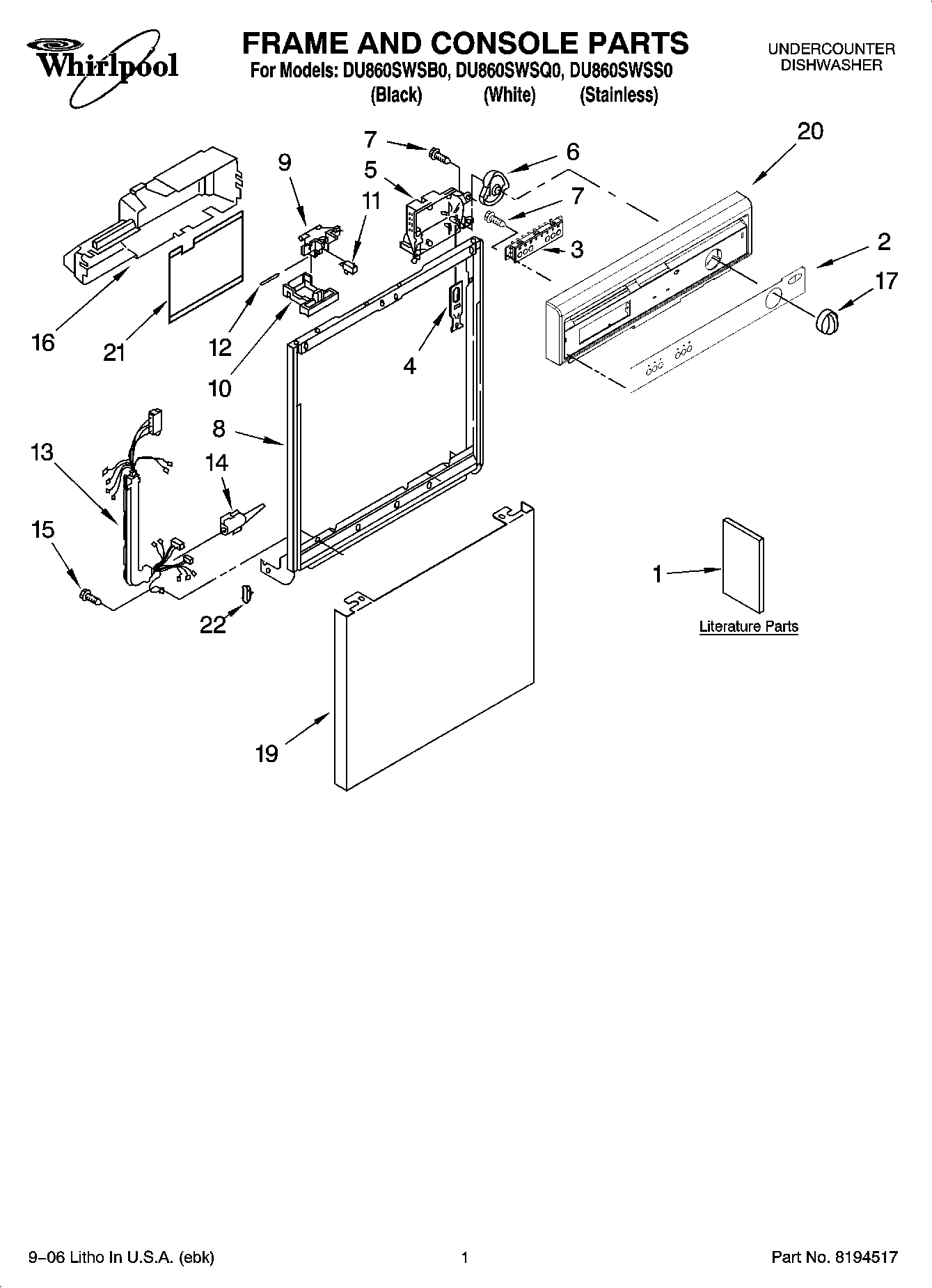 01 - FRAME AND CONSOLE PARTS