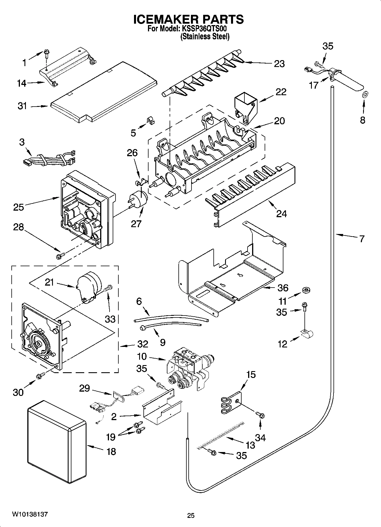 15 - ICEMAKER PARTS