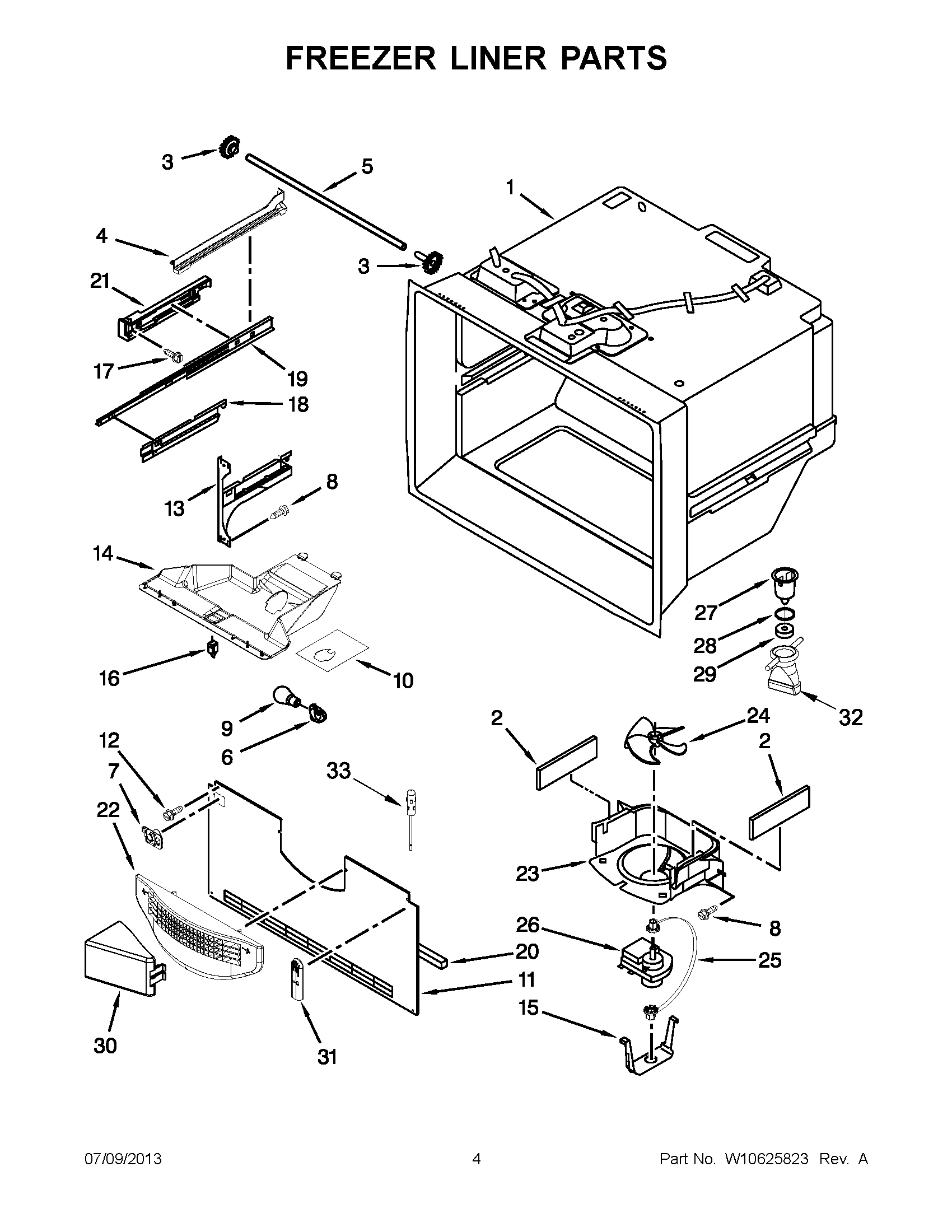 02 - FREEZER LINER PARTS