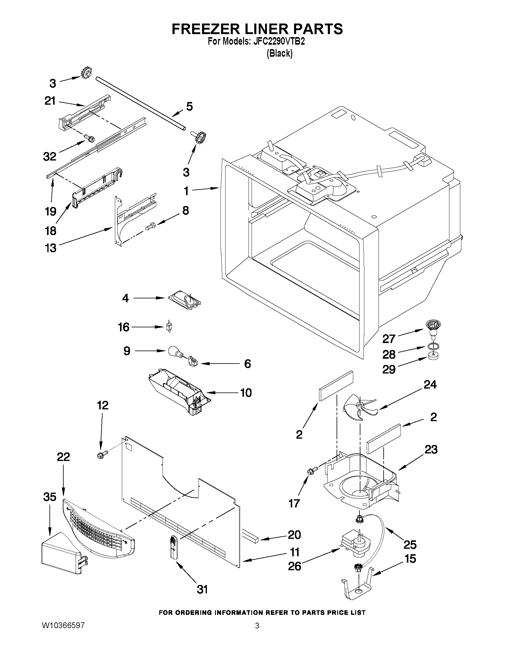 02 - FREEZER LINER PARTS