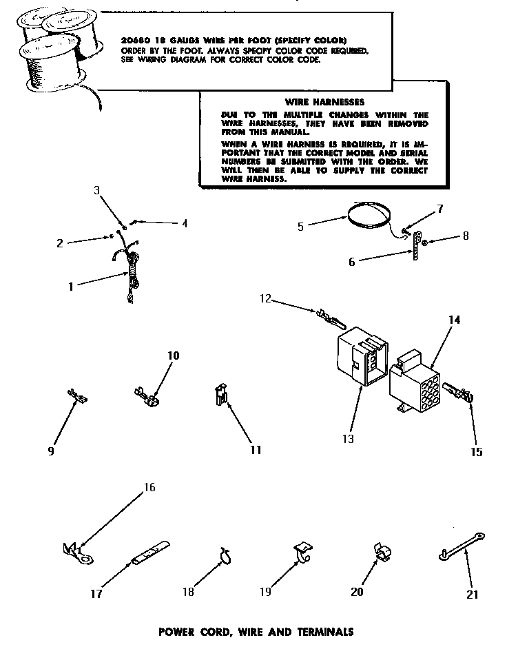18 - POWER CORD, WIRE & TERMINALS