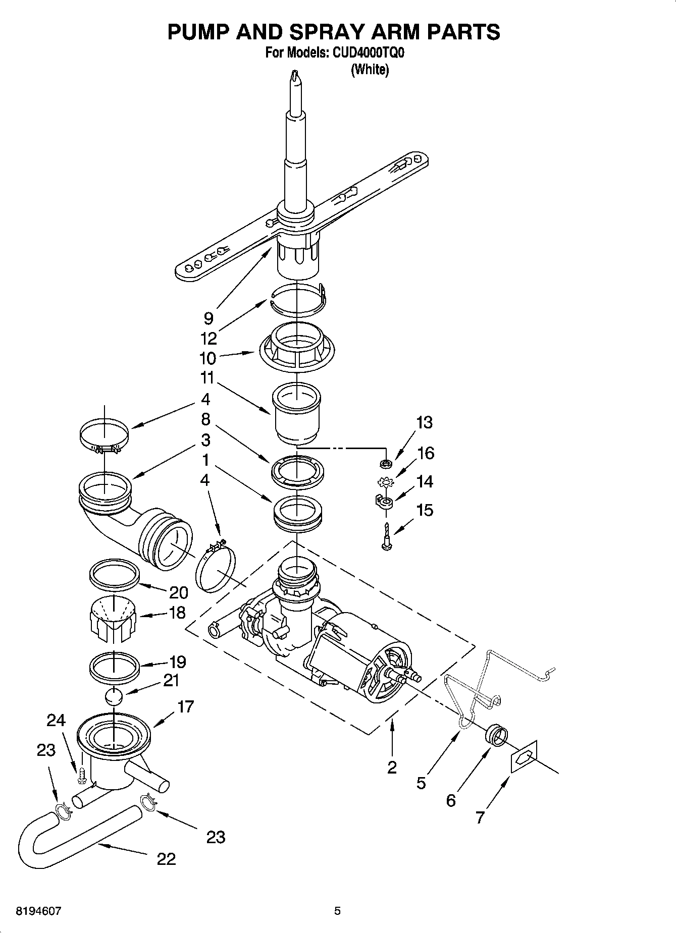 04 - PUMP AND SPRAY ARM PARTS