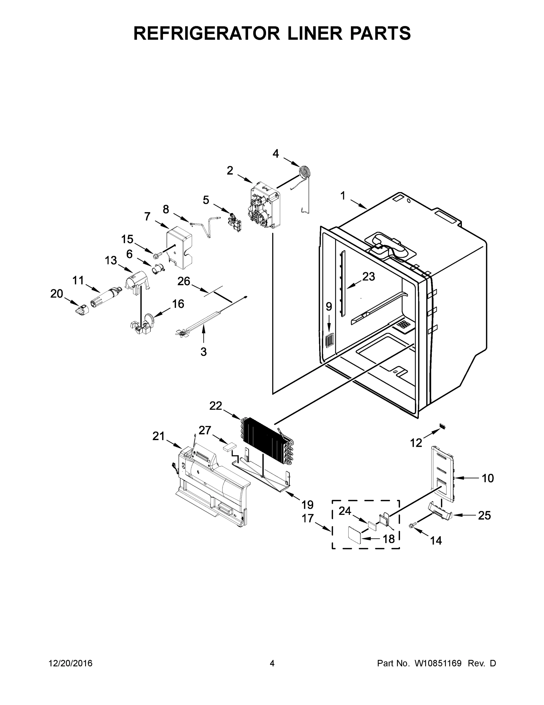 03 - REFRIGERATOR LINER PARTS