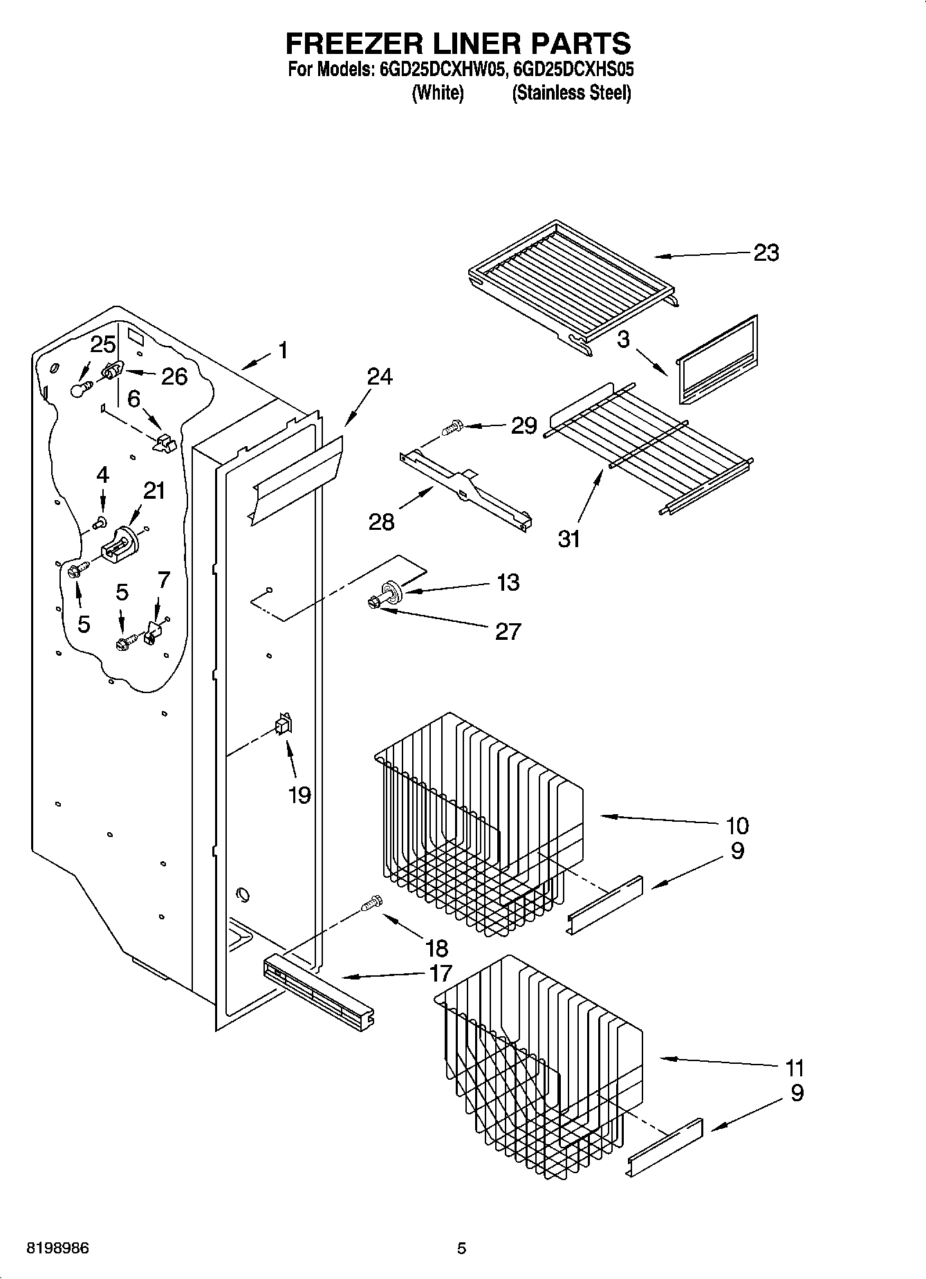 04 - FREEZER LINER PARTS