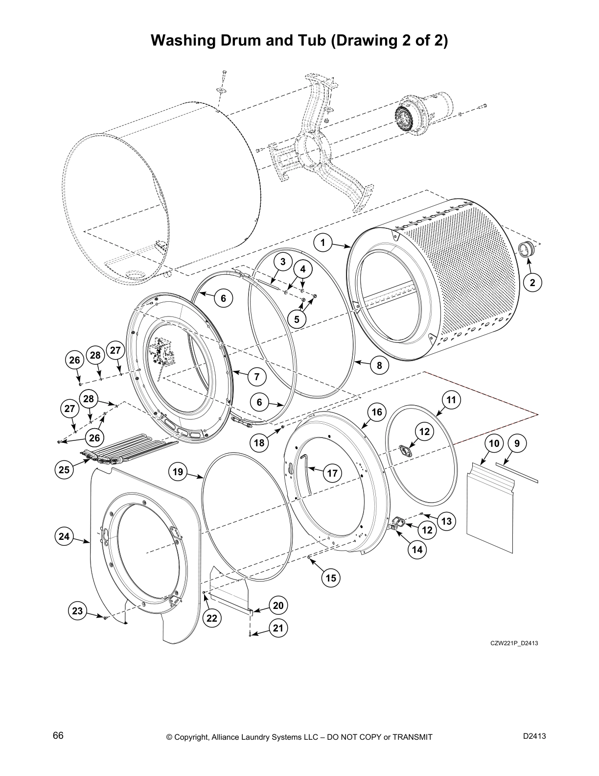 Washing Drum and Tub (Drawing 2 of 2)