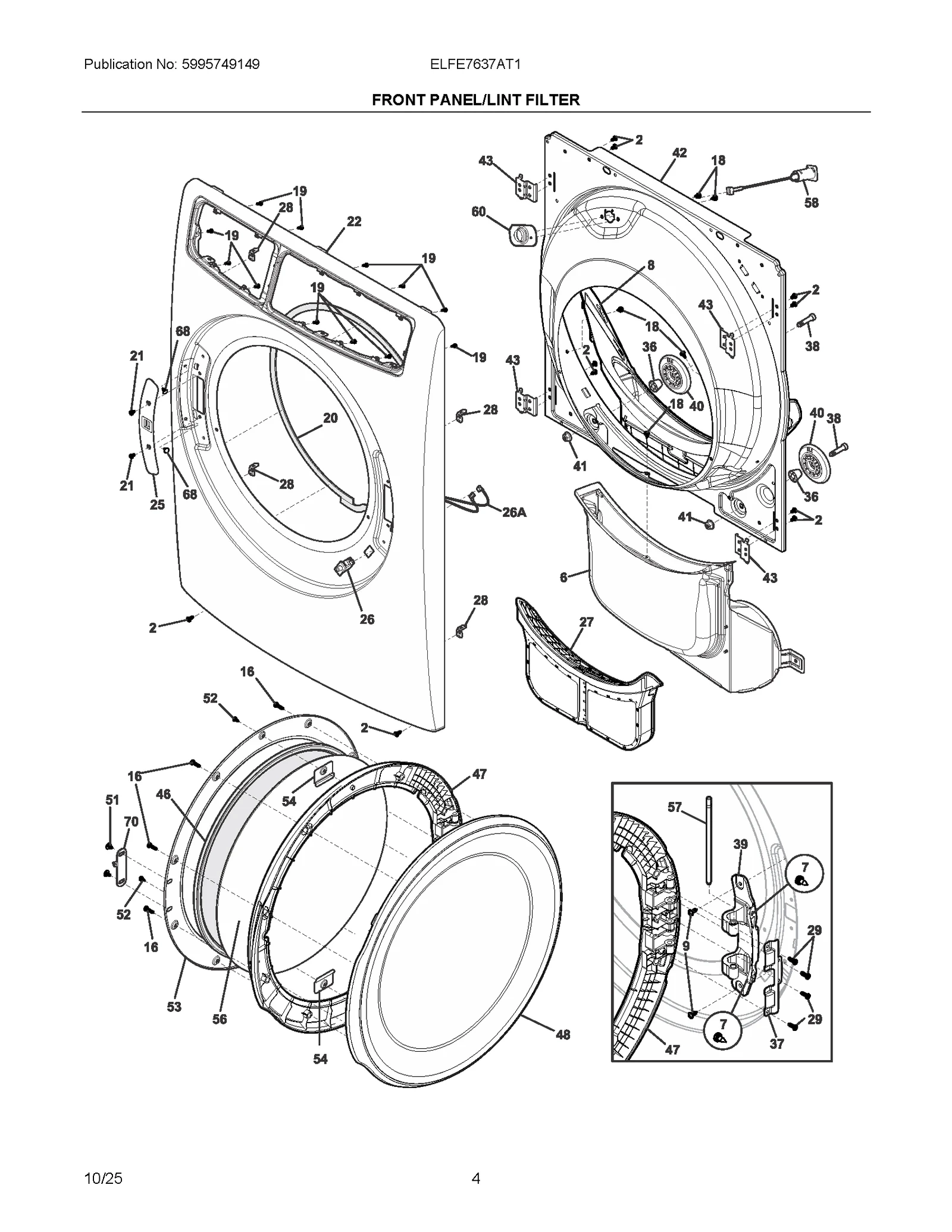 FRONT PANEL/LINT FILTER