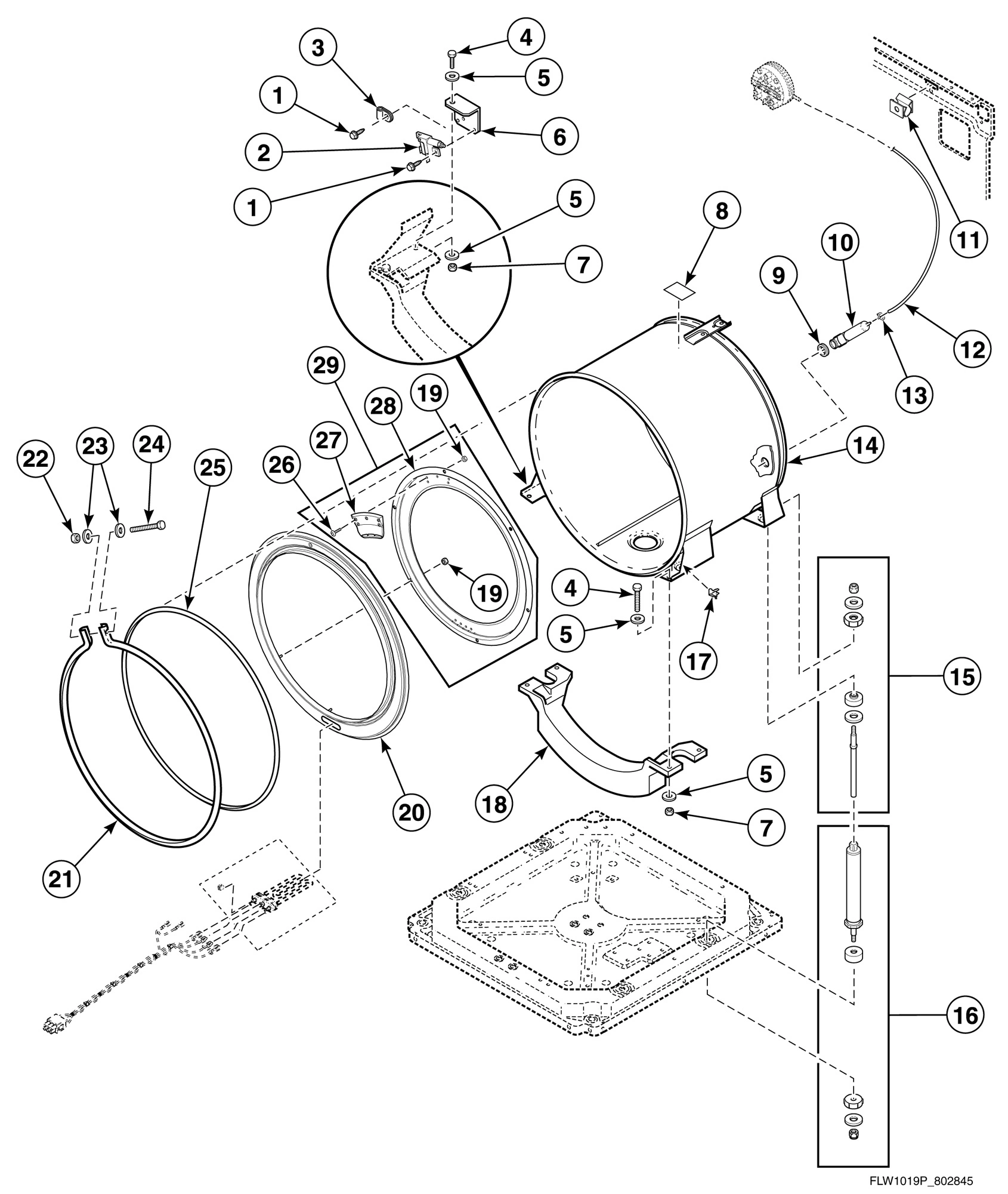 Outer Tub, Front and Clamp Ring