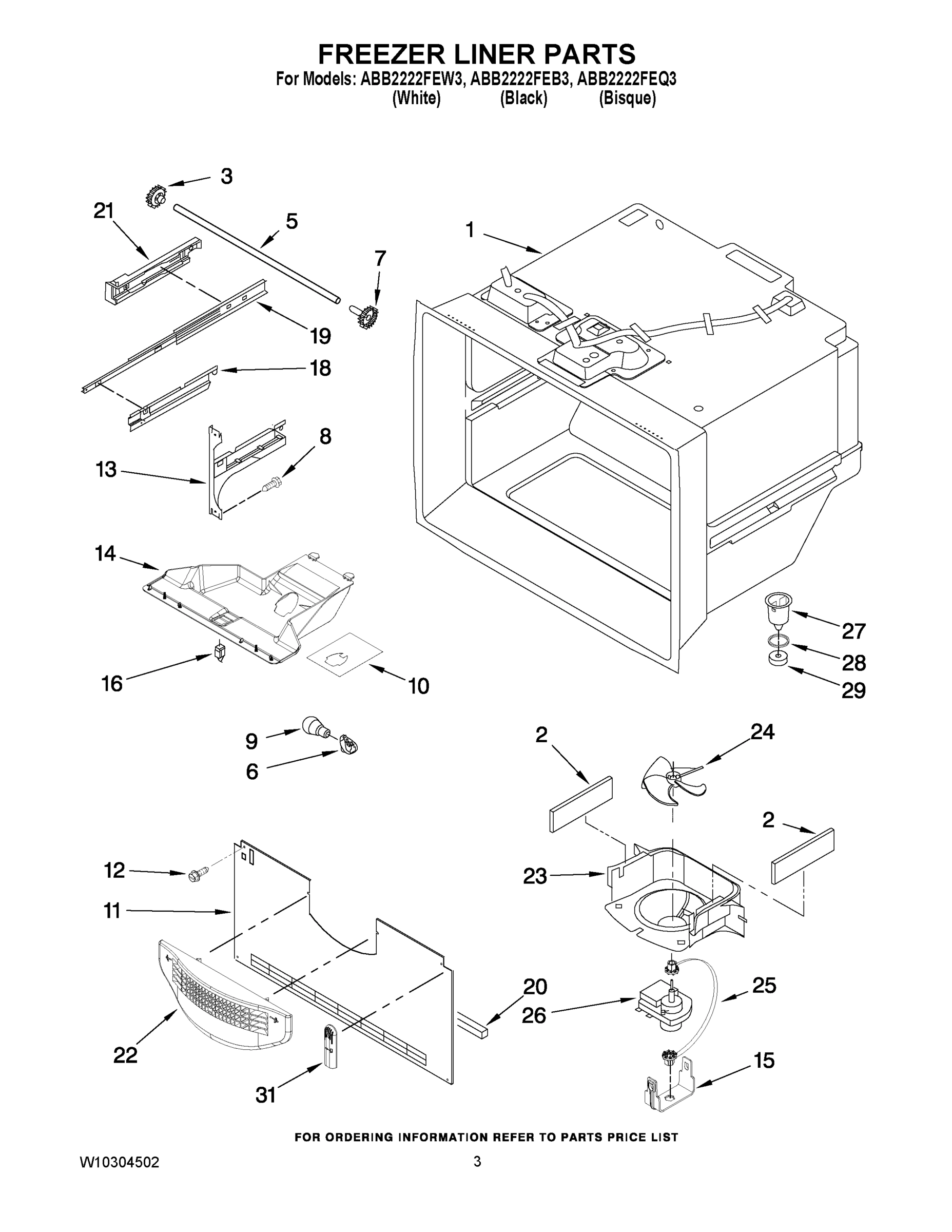 02 - FREEZER LINER PARTS