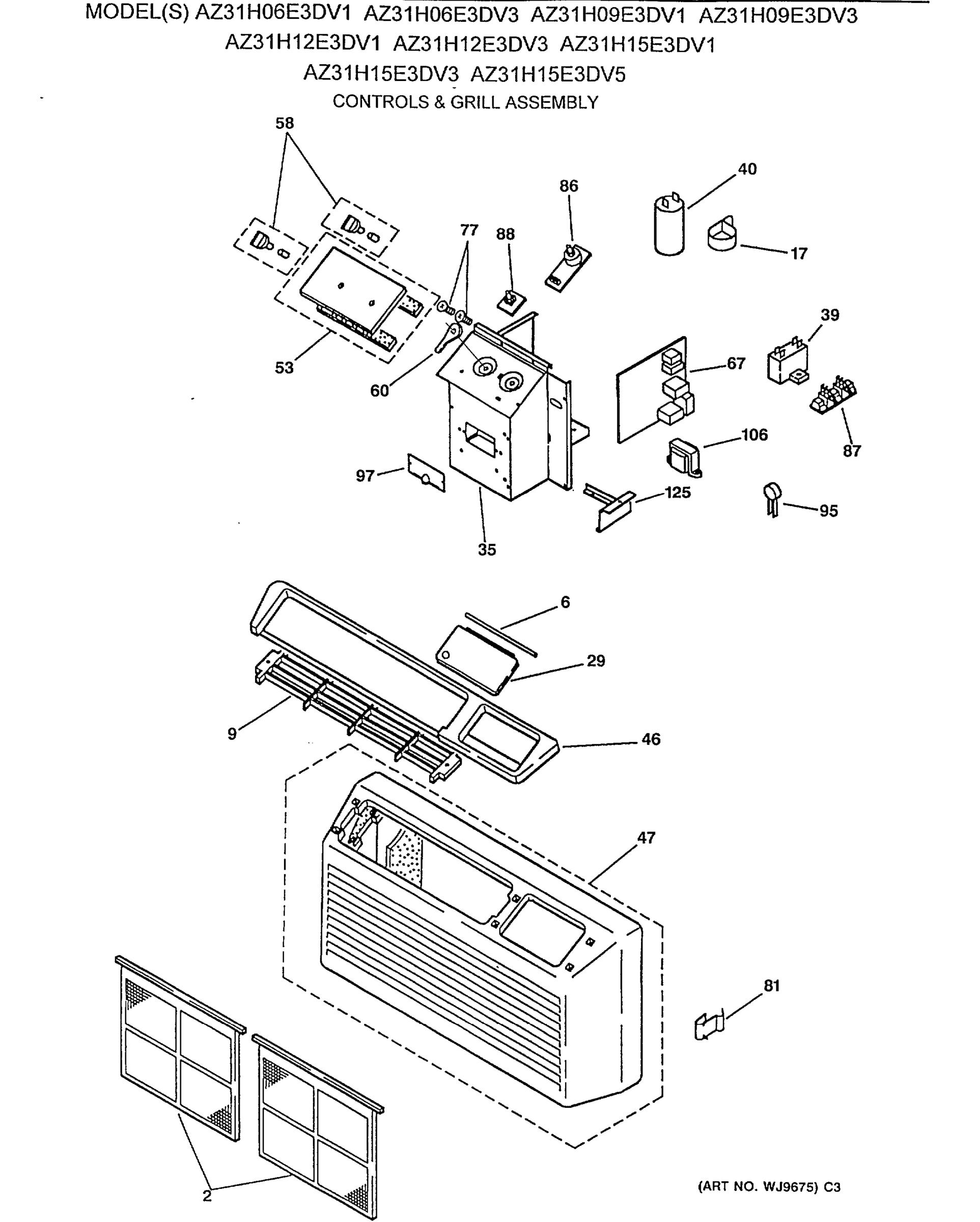 CONTROLS & GRILL ASSEMBLY