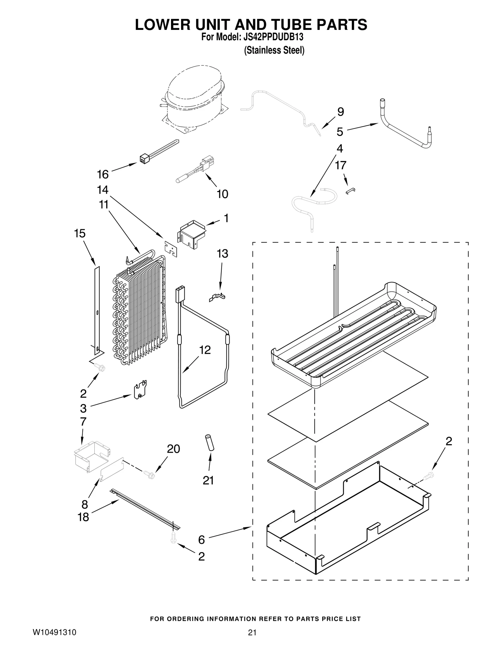 LOWER UNIT AND TUBE PARTS