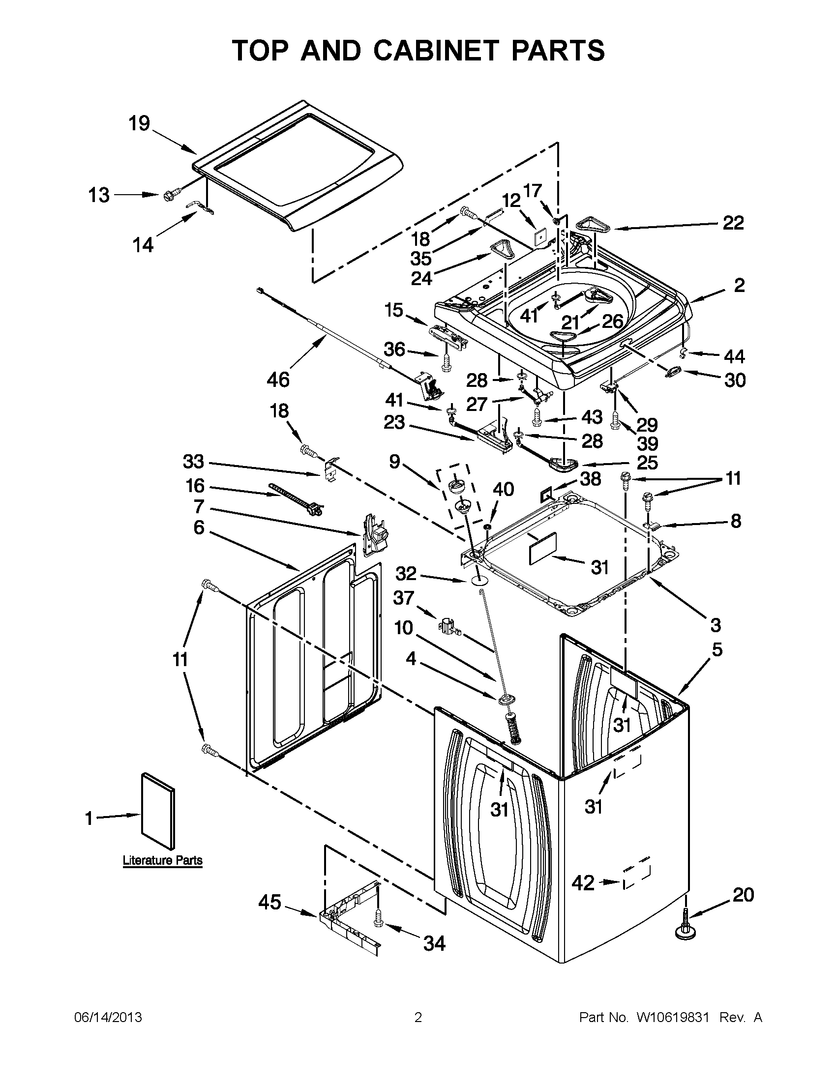 01 - TOP AND CABINET PARTS