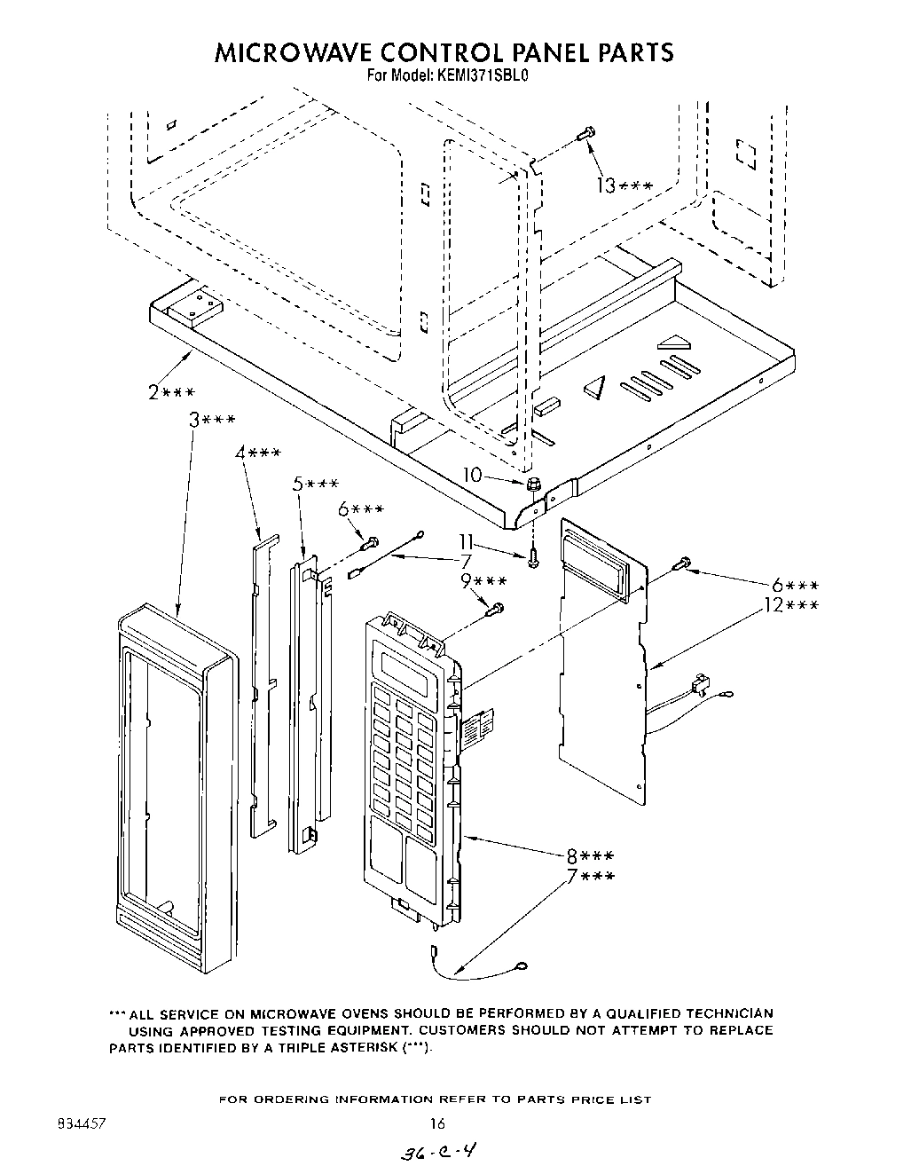 12 - MICROWAVE CONTROL PANEL
