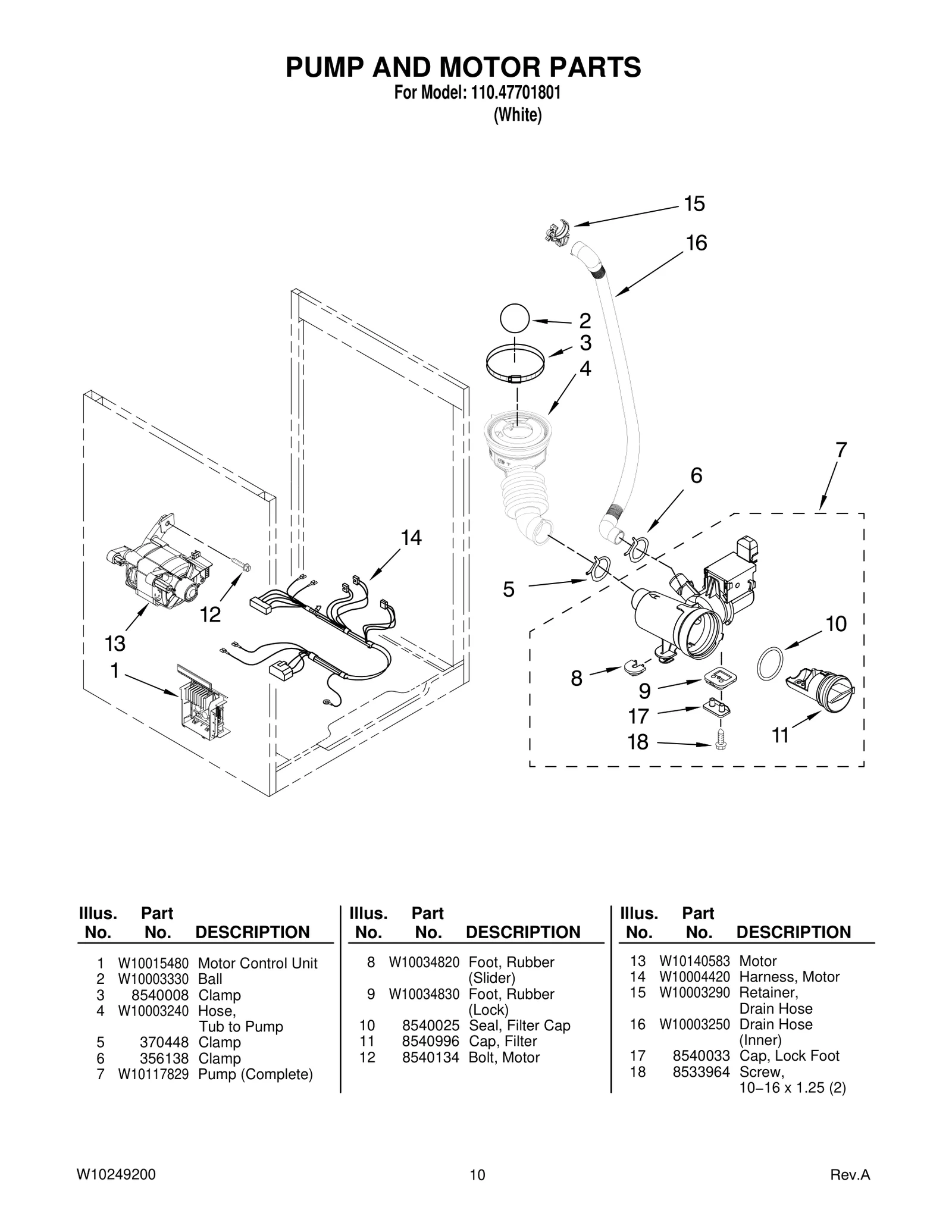 PUMP AND MOTOR PARTS