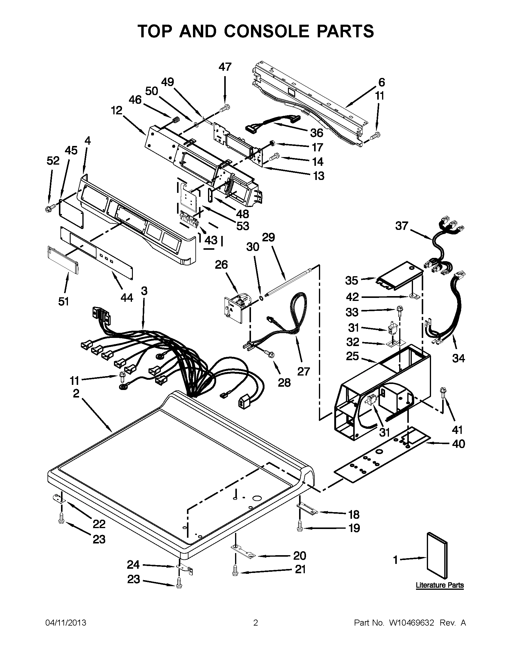 01 - TOP AND CONSOLE PARTS
