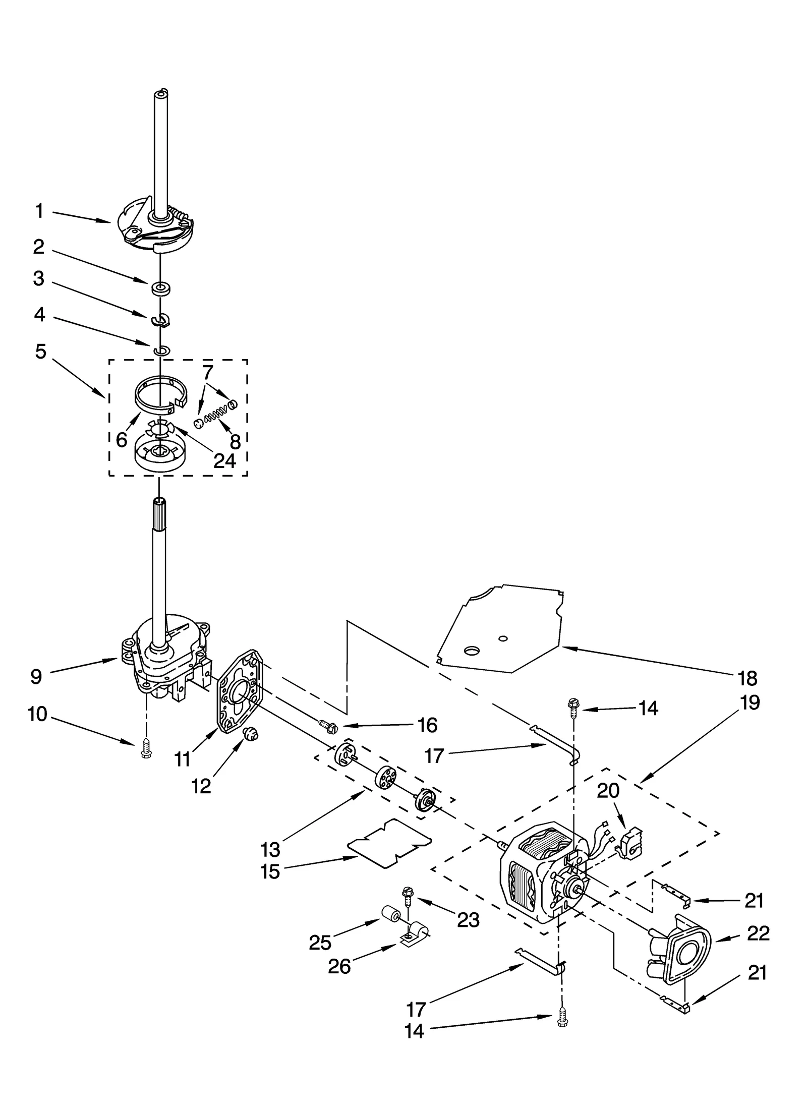 BRAKE, CLUTCH, GEARCASE, MOTOR AND PUMP PARTS