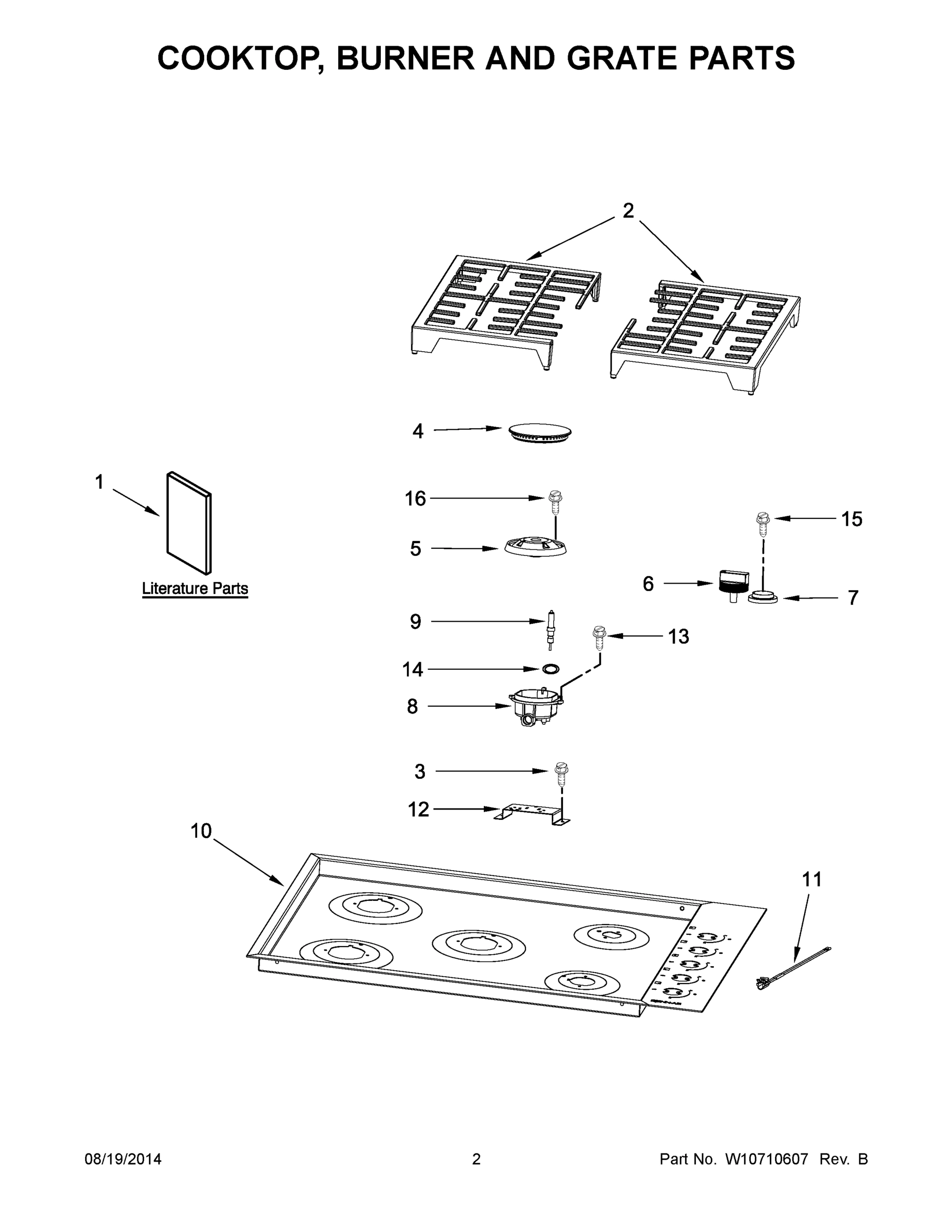 02 - COOKTOP, BURNER AND GRATE PARTS