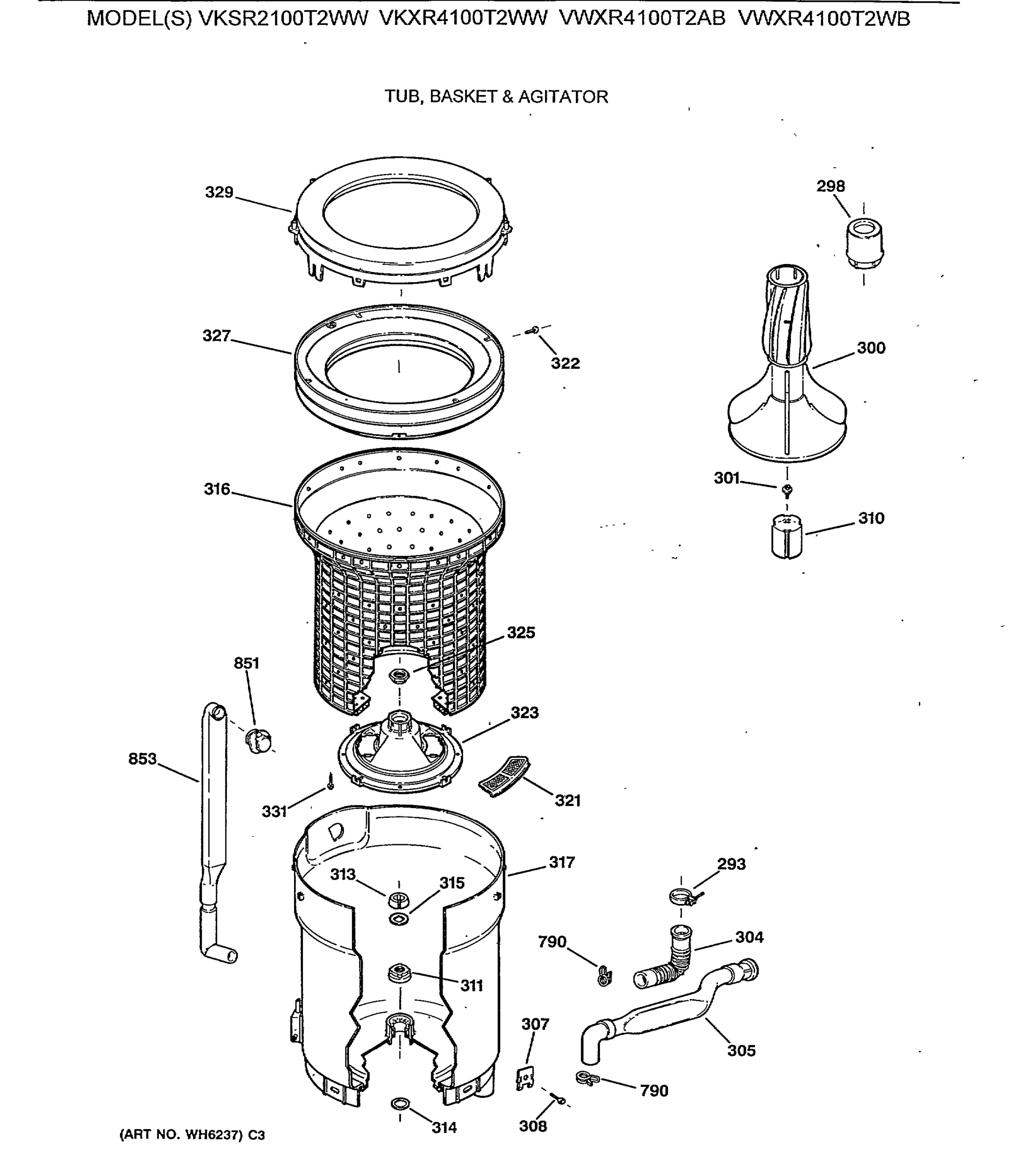 TUB, BASKET & AGITATOR