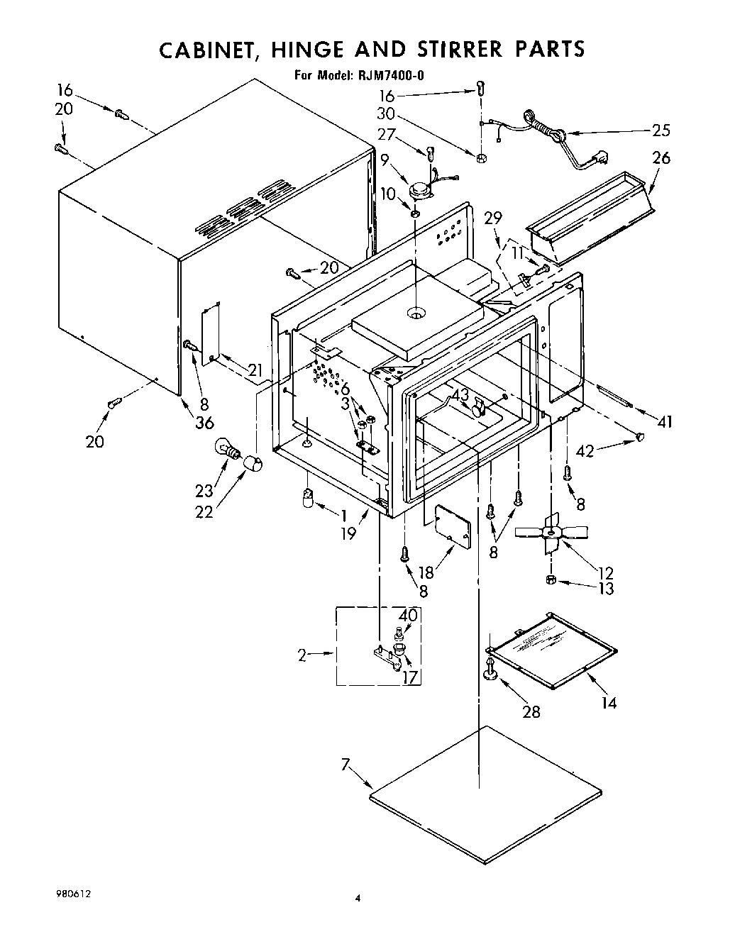 03 - CABINET, HINGE AND STIRRER, LIT/OPTIONAL