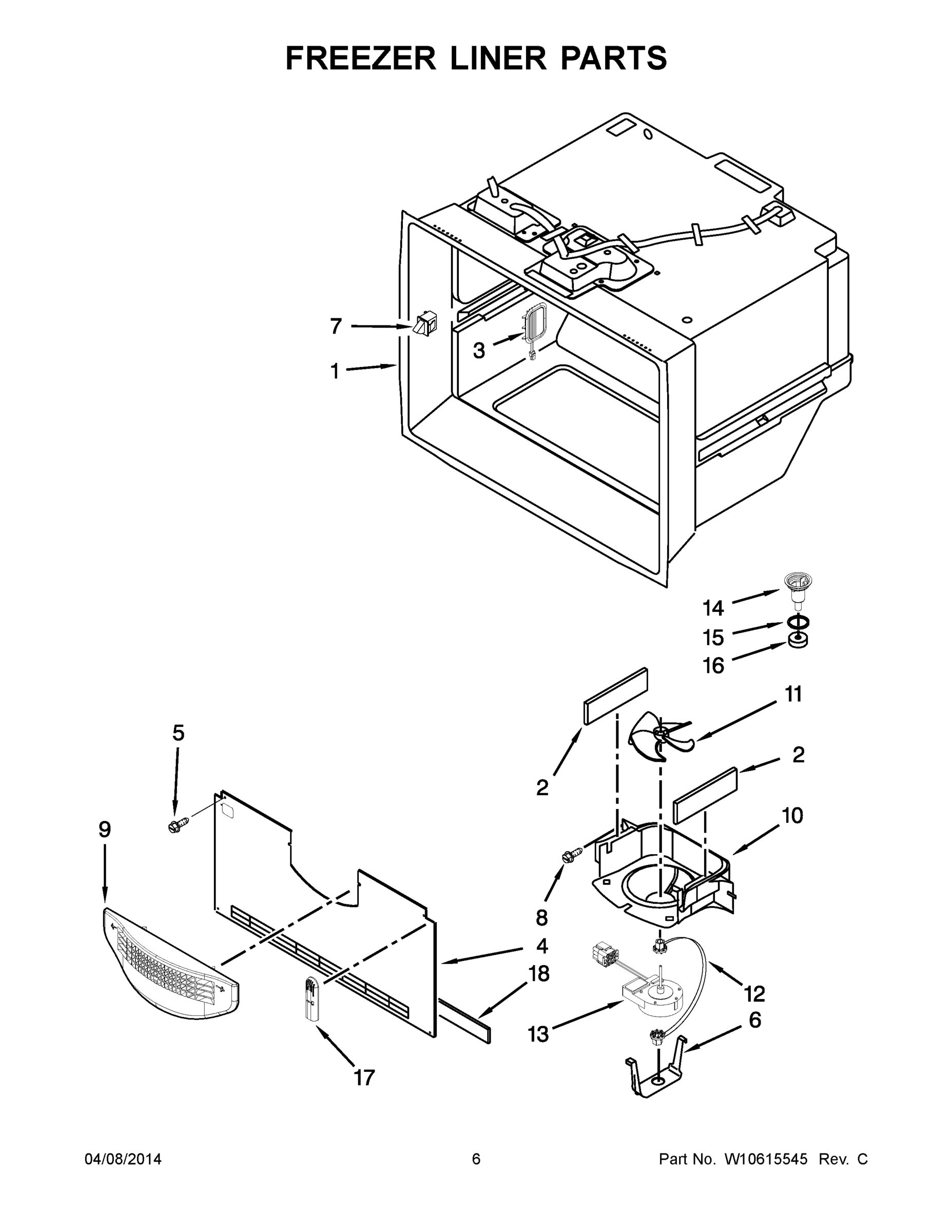 04 - FREEZER LINER PARTS