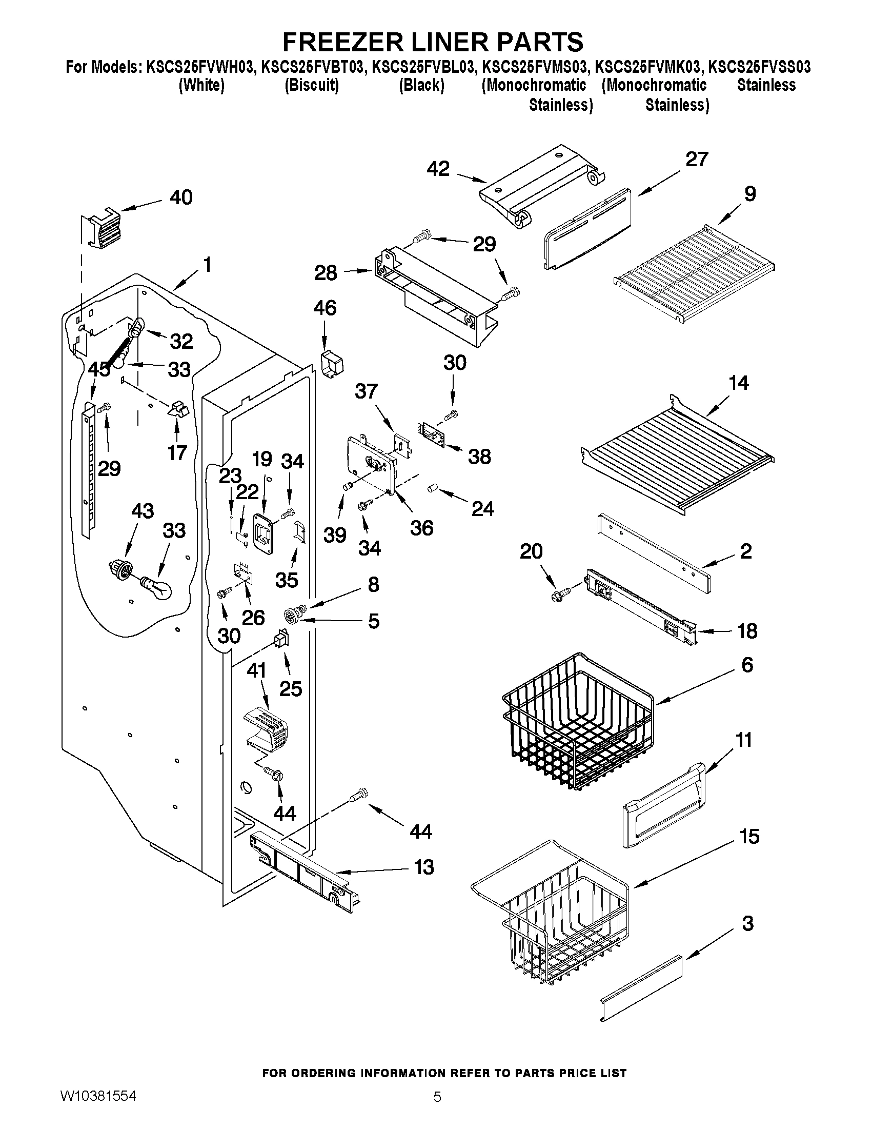 04 - FREEZER LINER PARTS