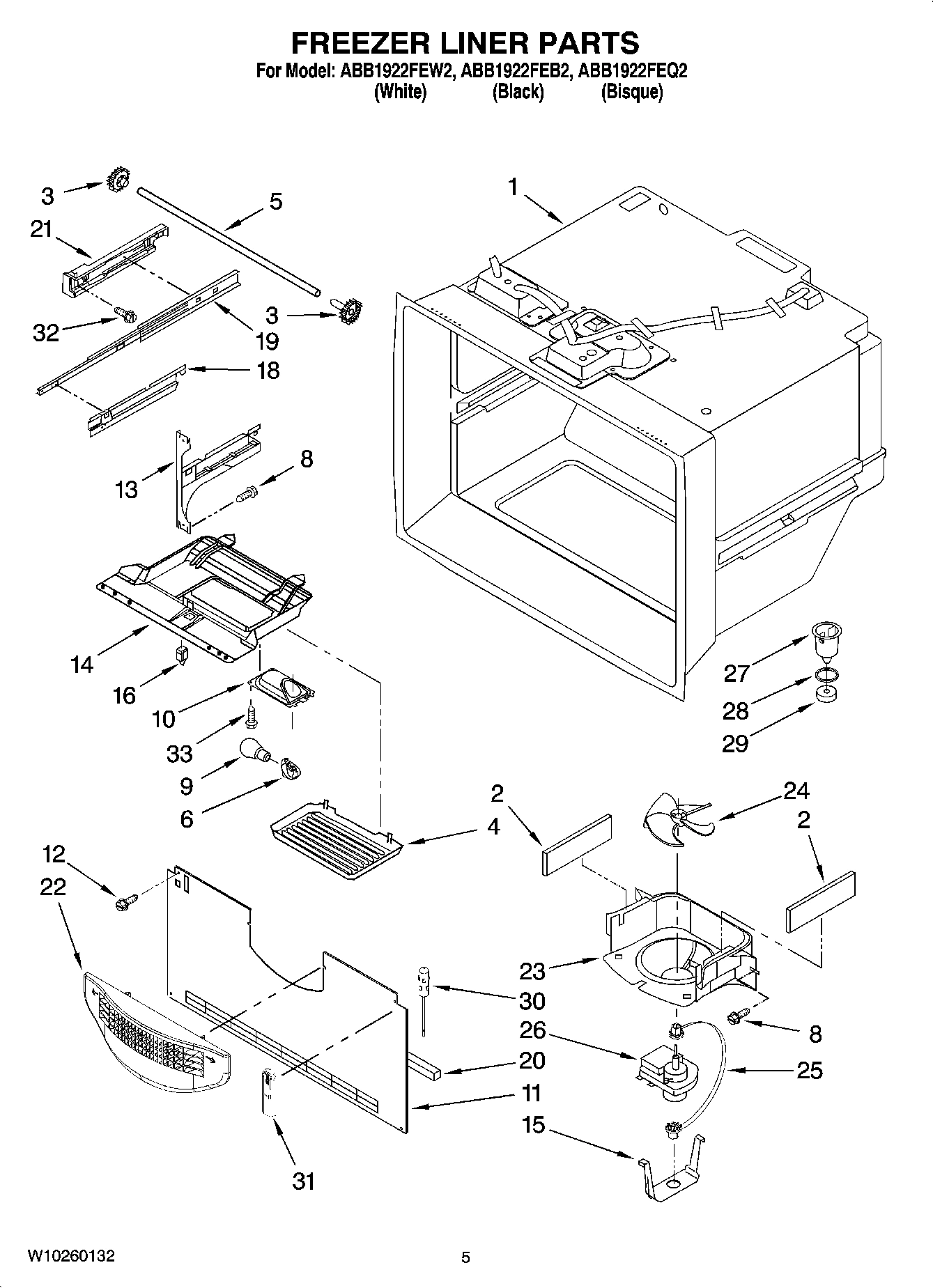 03 - FREEZER LINER PARTS