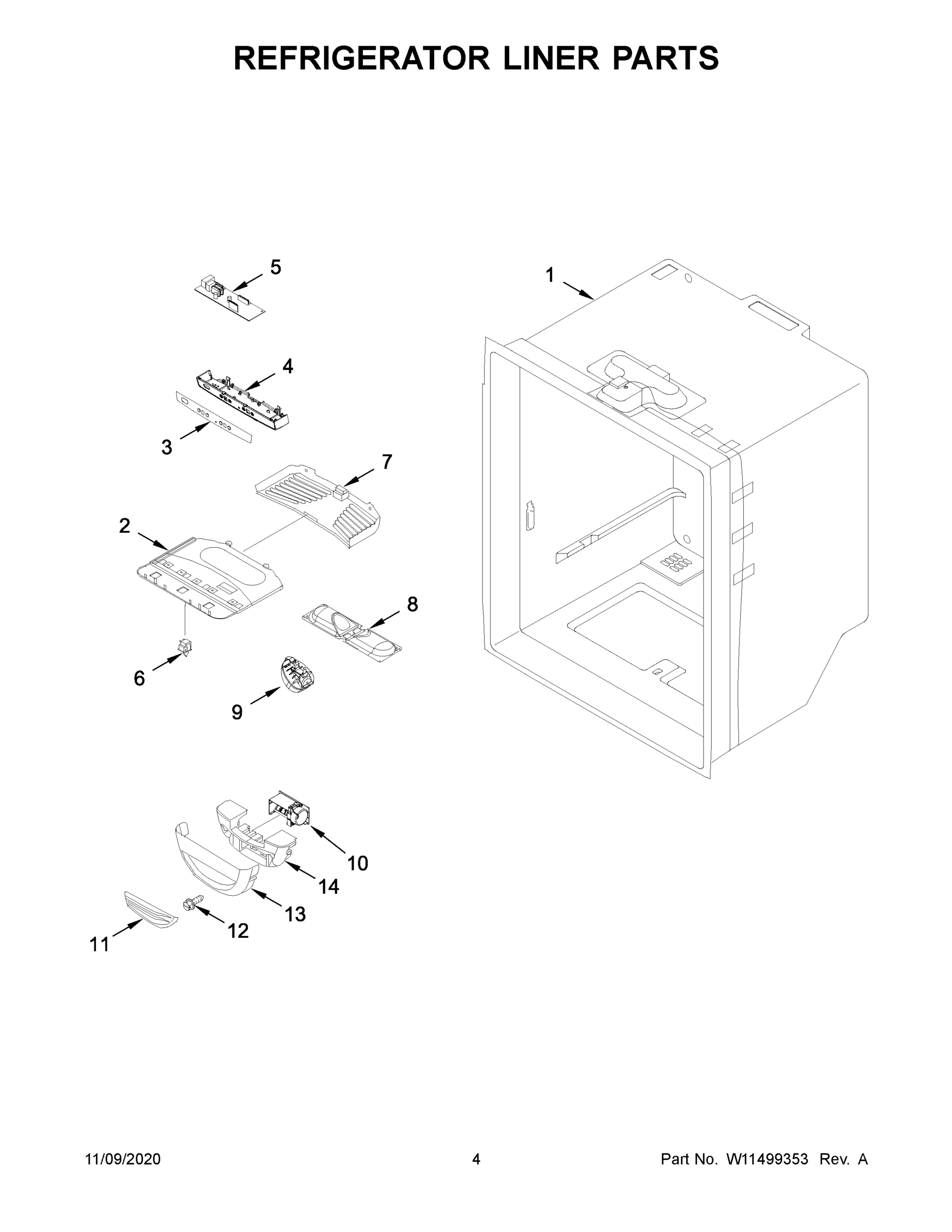 03 - REFRIGERATOR LINER PARTS