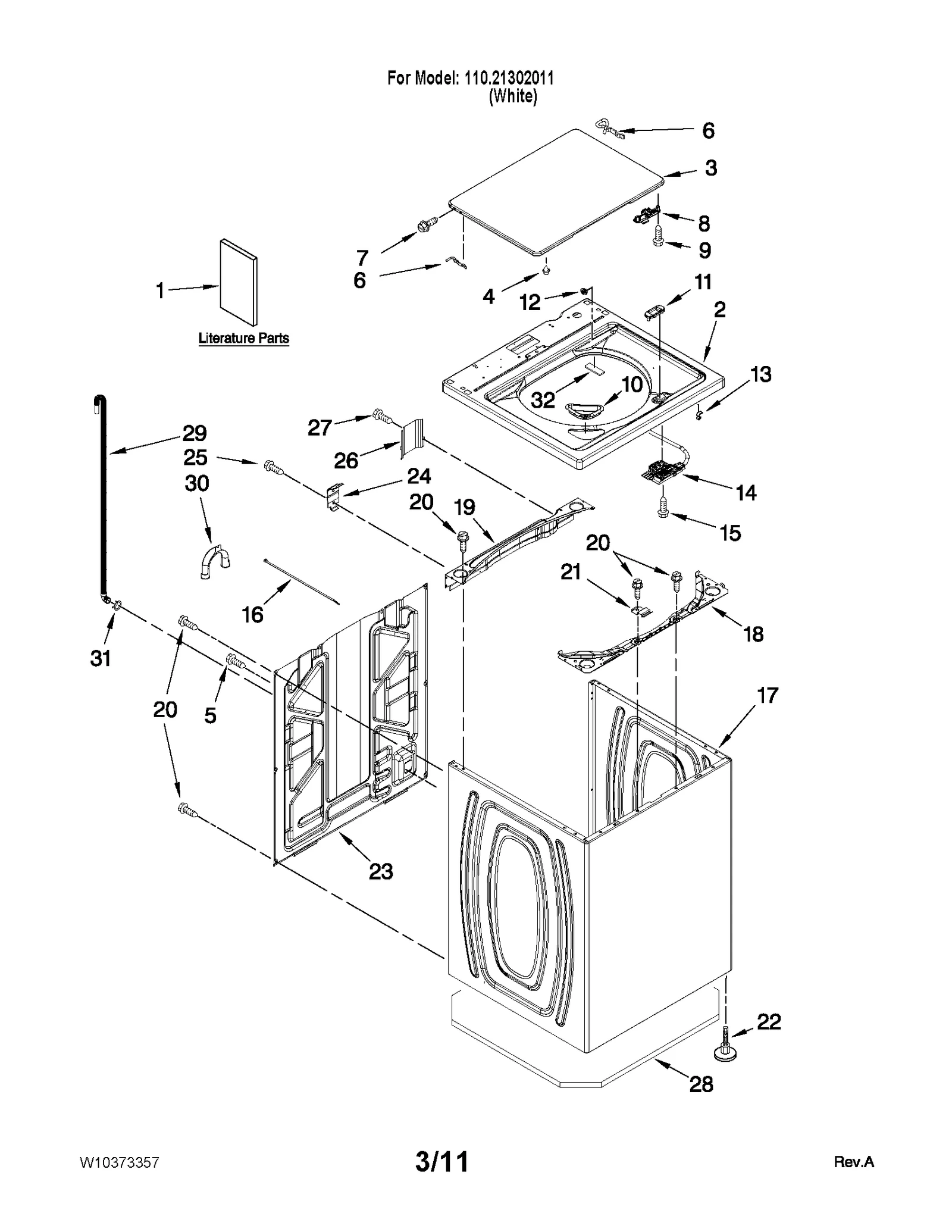 TOP AND CABINET PARTS