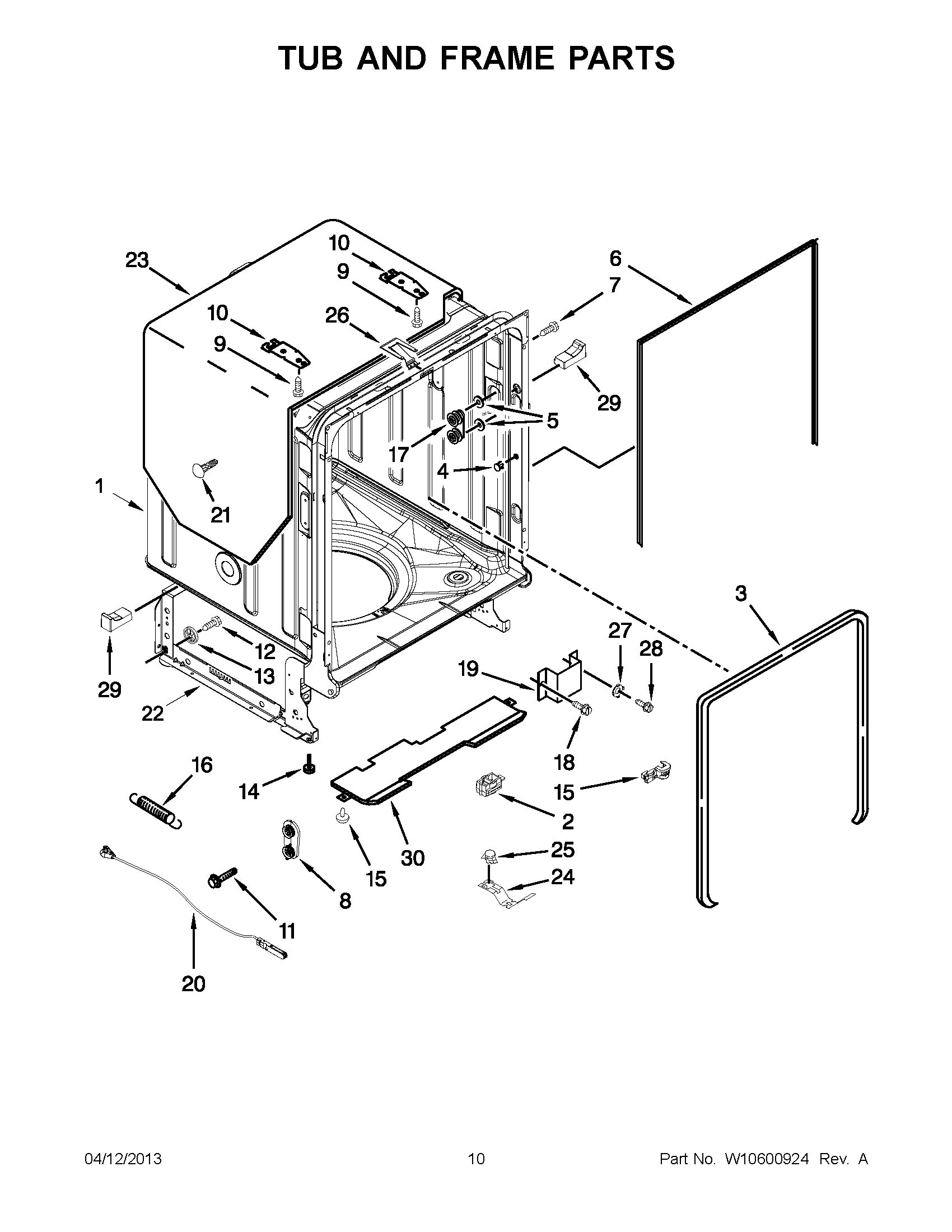 05 - TUB AND FRAME PARTS