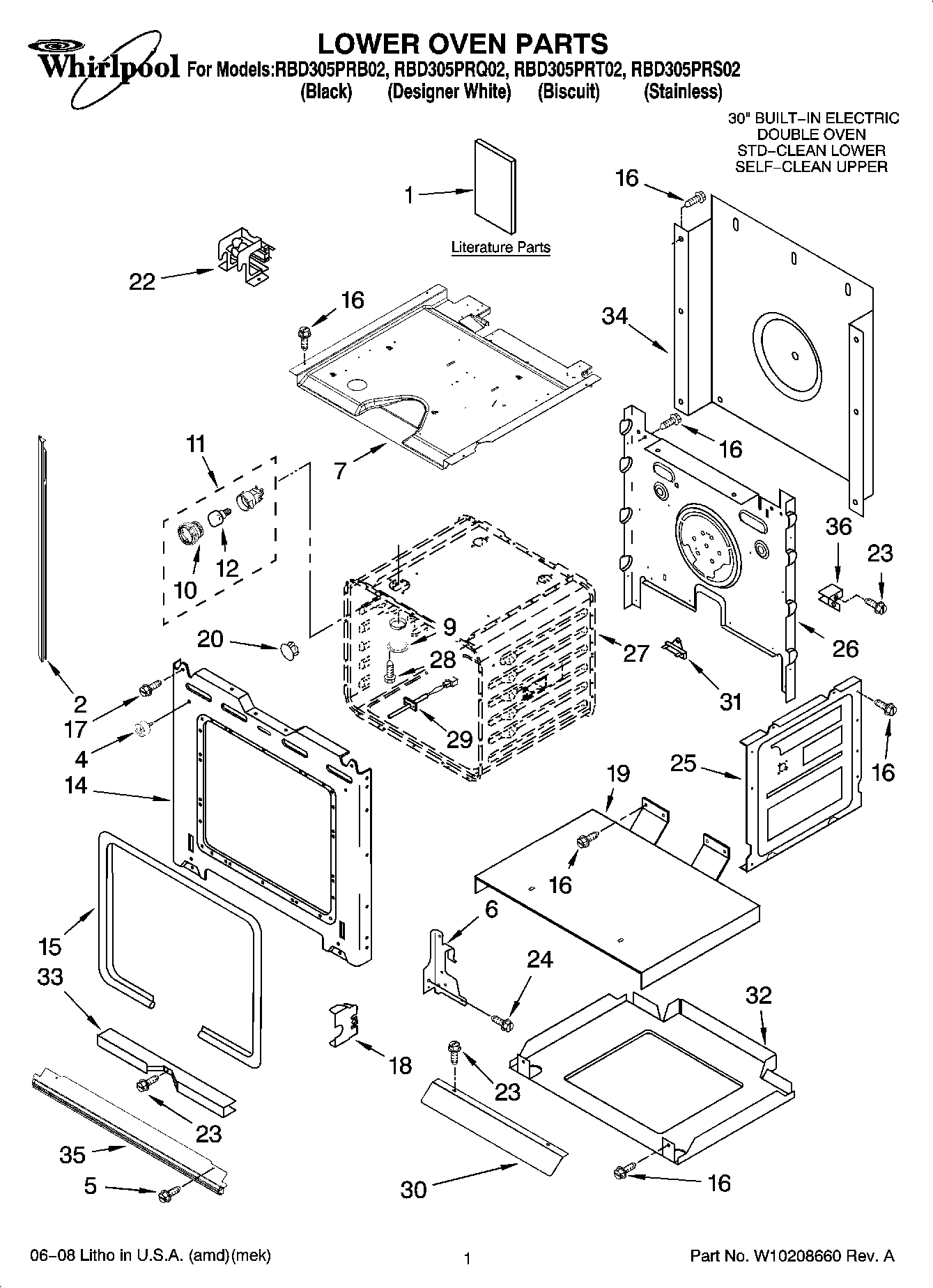 01 - LOWER OVEN PARTS