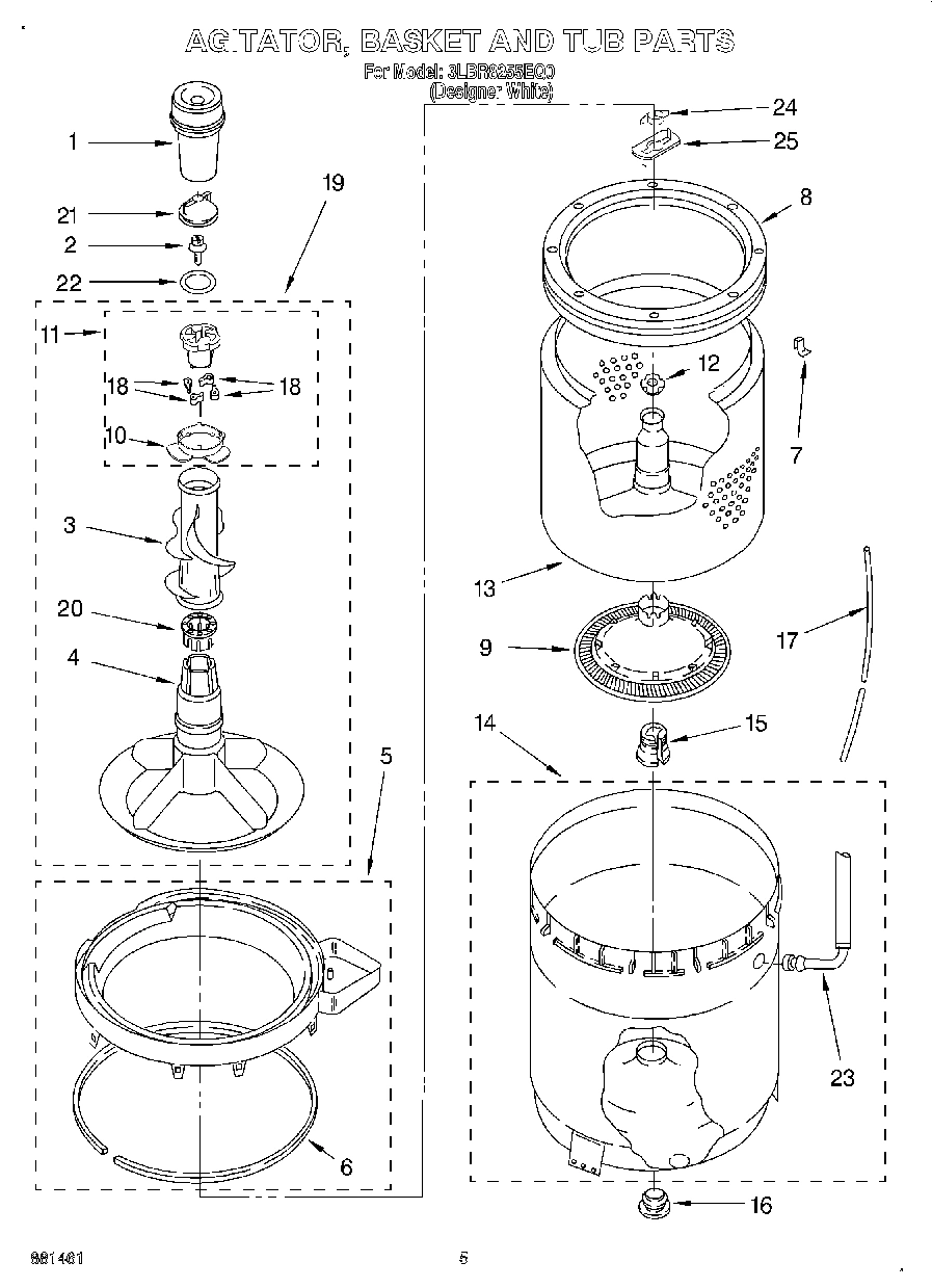 03 - AGITATOR, BASKET AND TUB