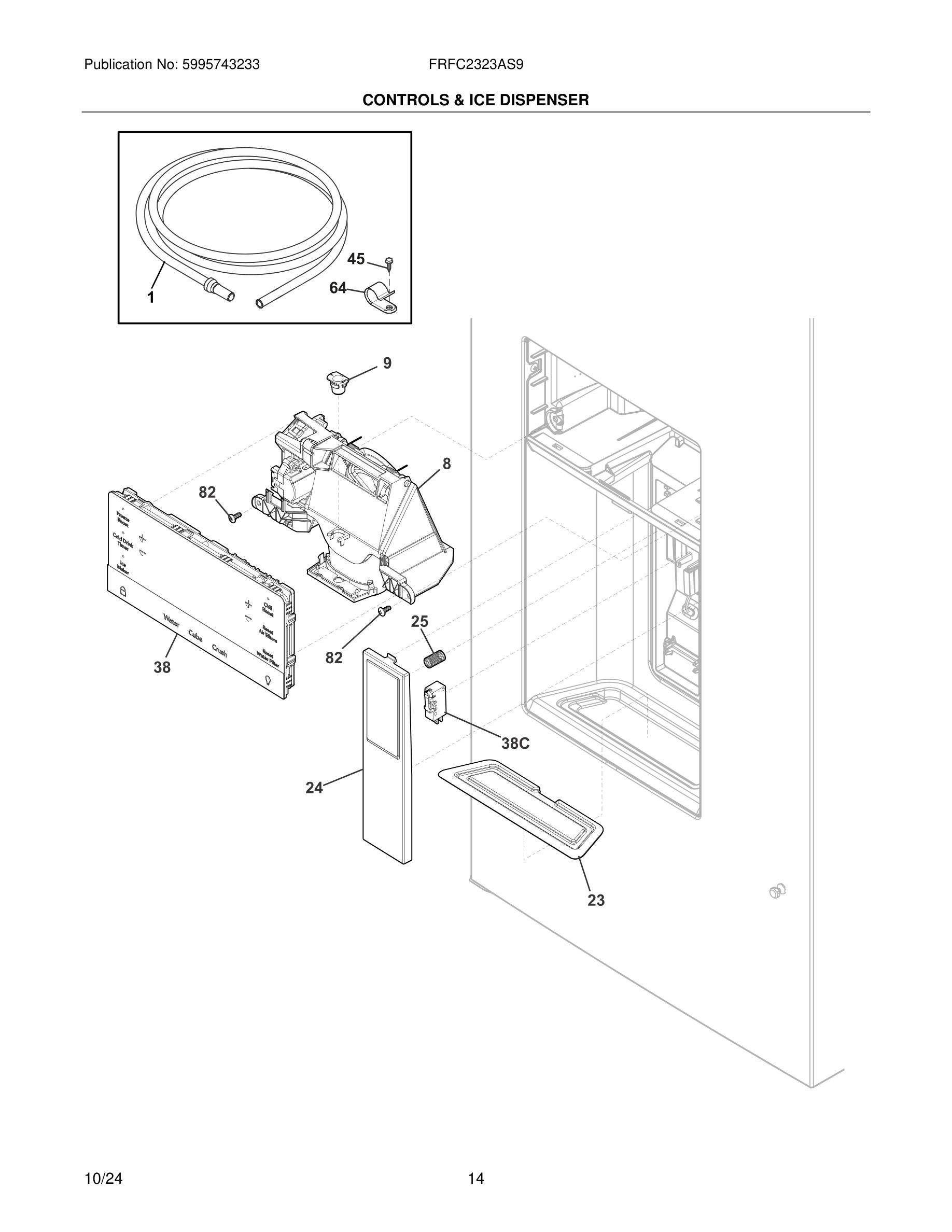 15 - CONTROLS & ICE DISPENSER
