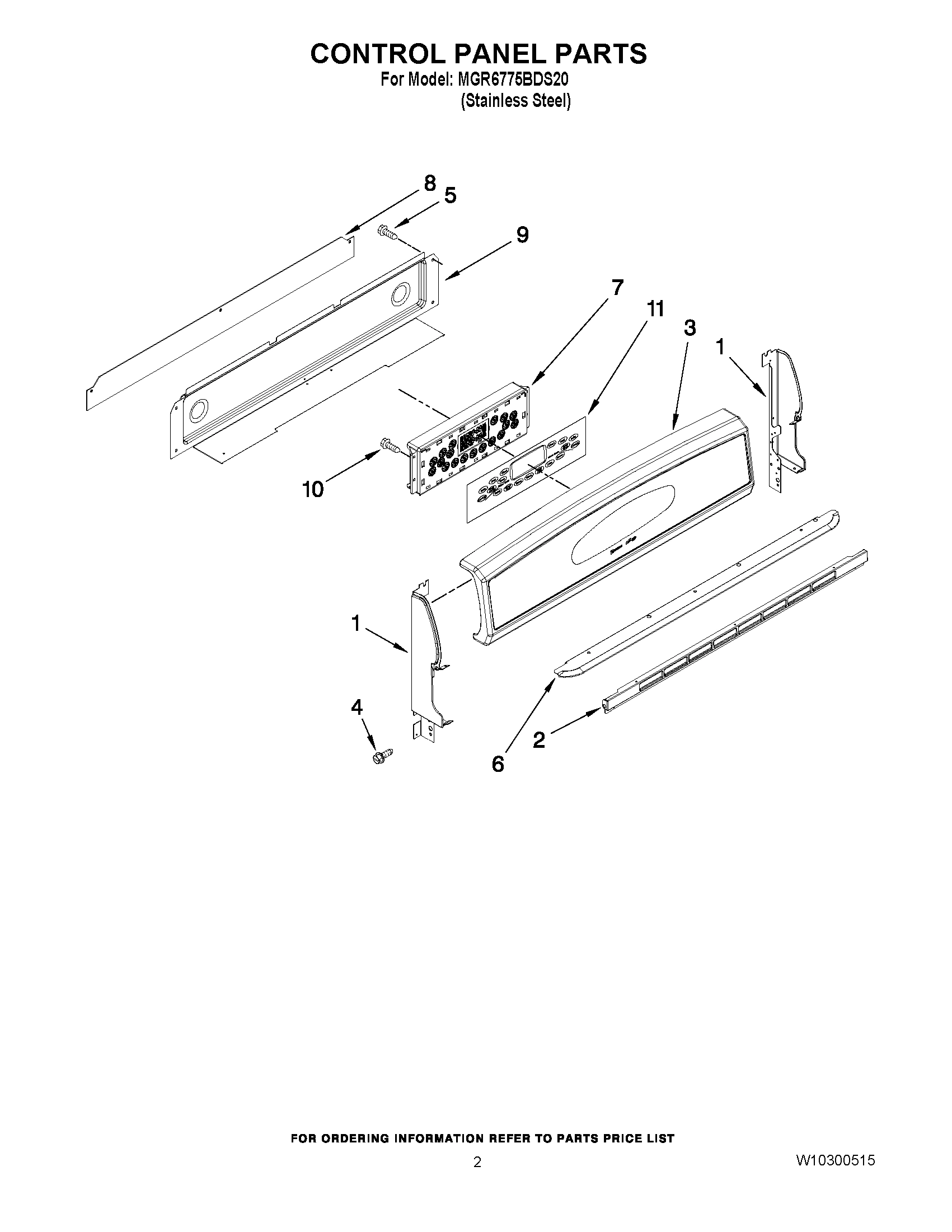 02 - CONTROL PANEL PARTS