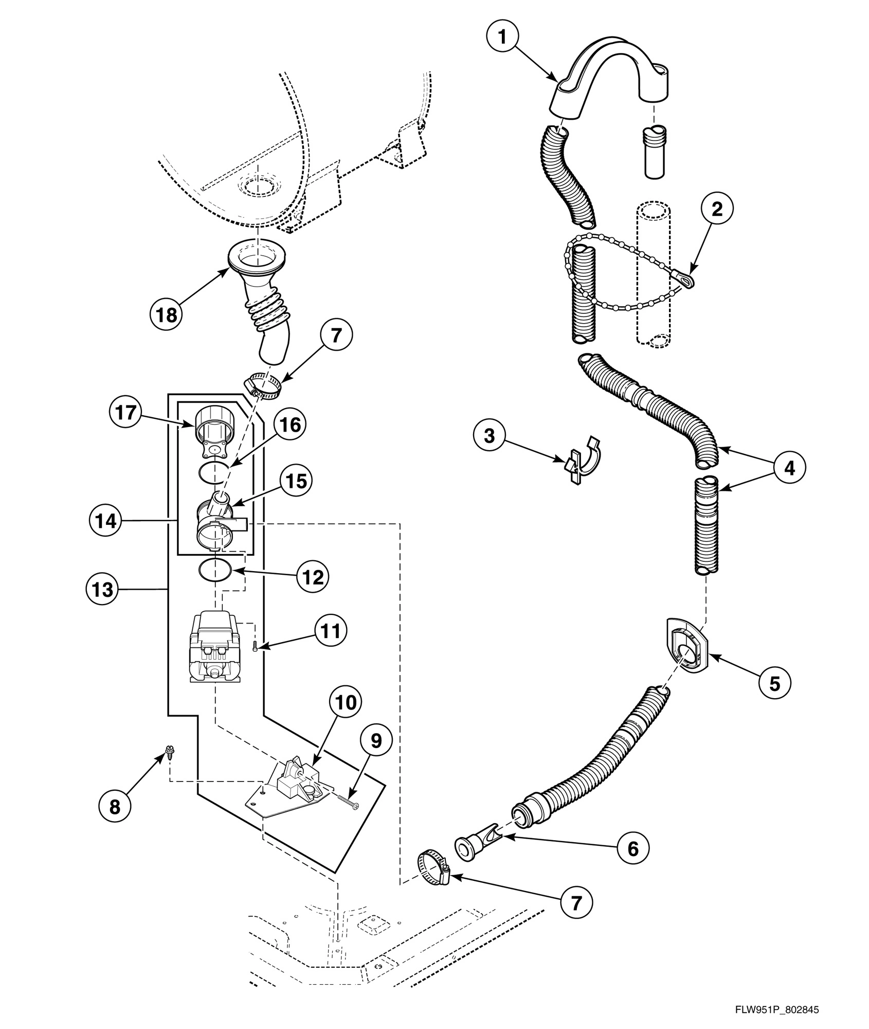 Drain Hose and Pump