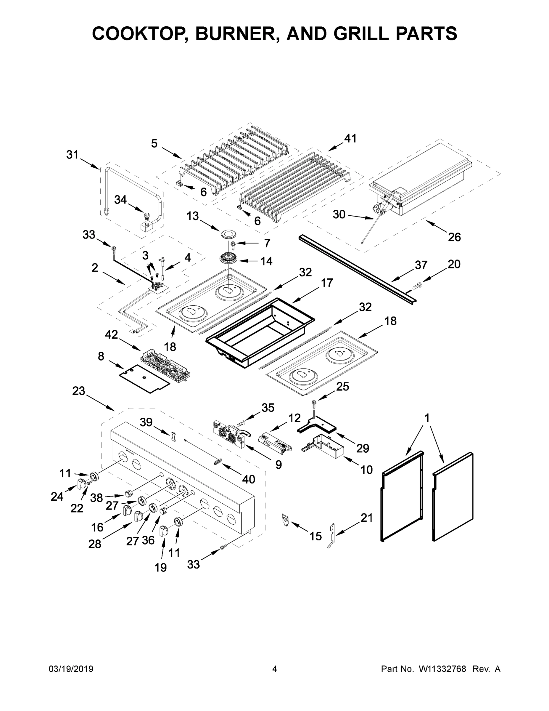03 - COOKTOP, BURNER, AND GRILL PARTS