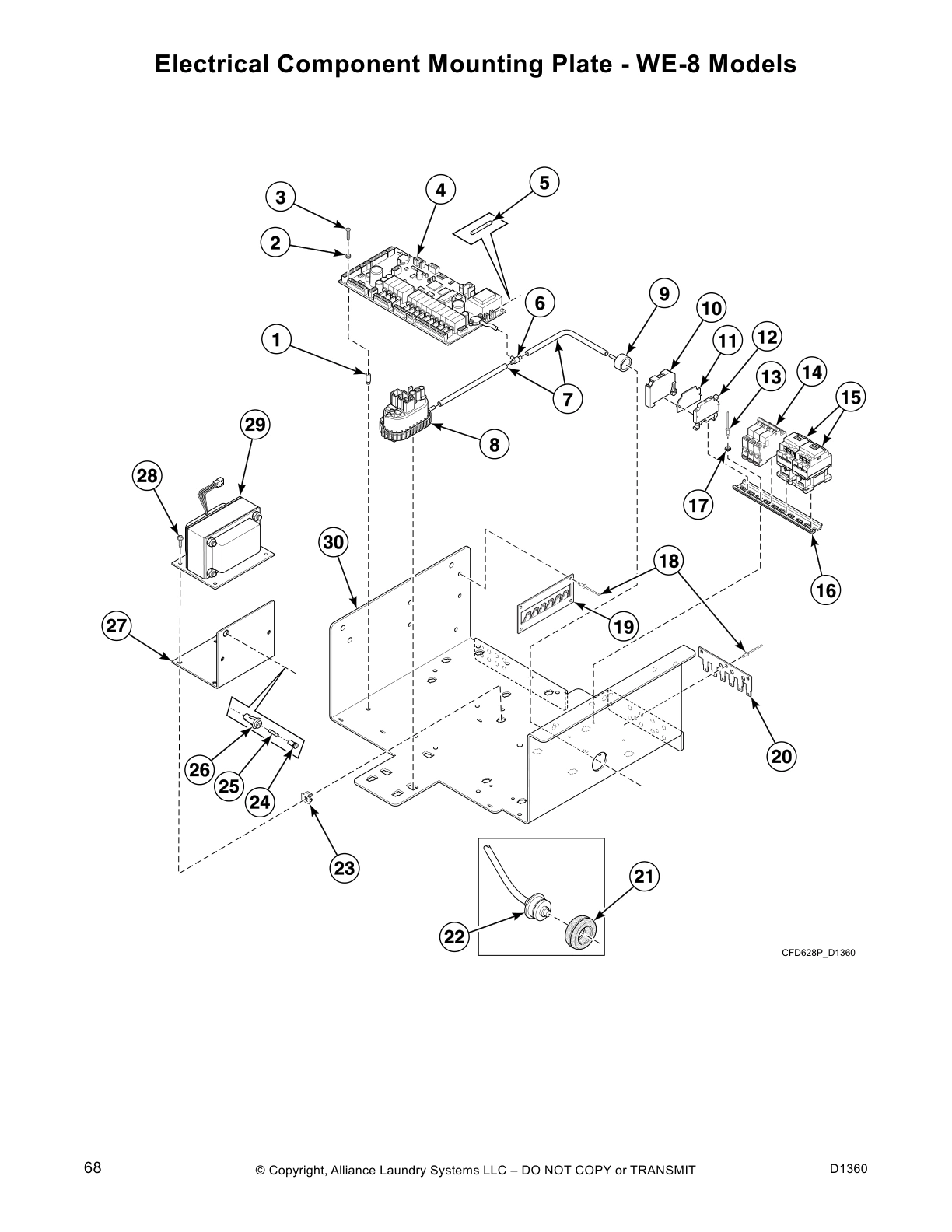 Electrical Component Mounting Plate - WE-8 Models