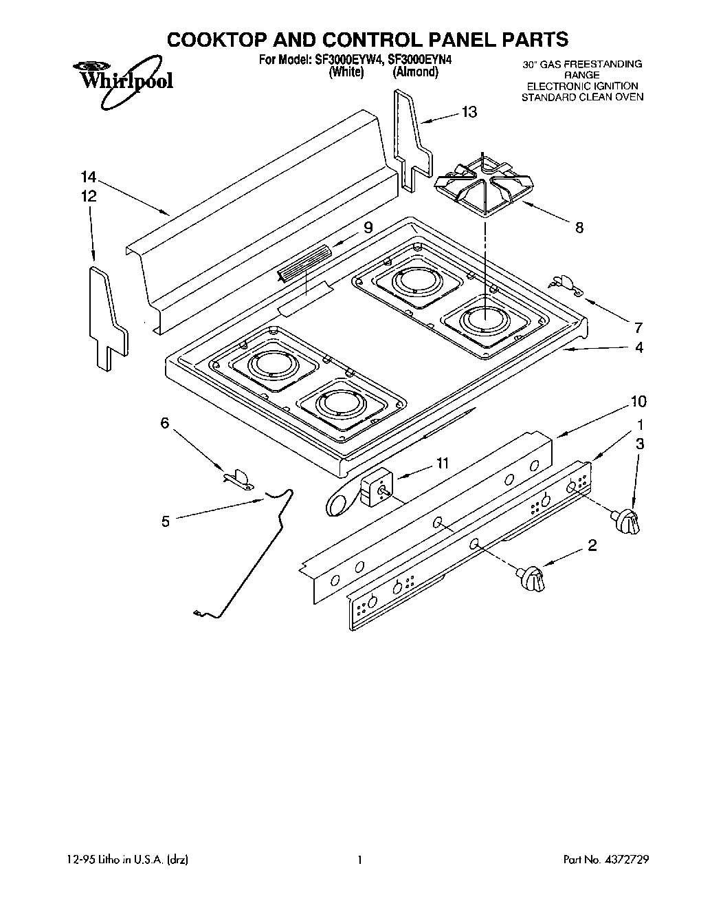 01 - COOKTOP AND CONTROL PANEL, LITERATURE