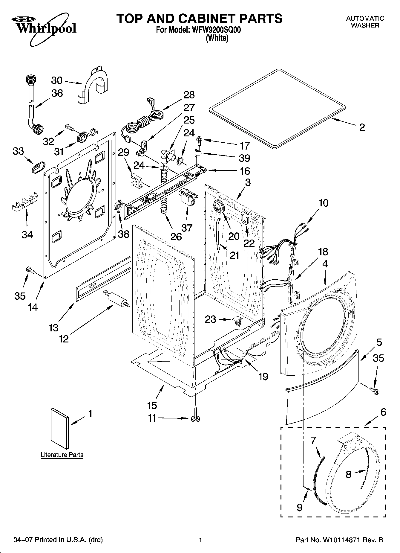 01 - TOP AND CABINET PARTS