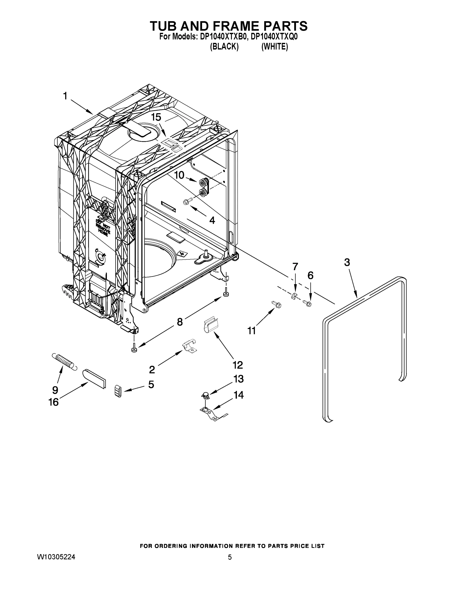 05 - TUB AND FRAME PARTS